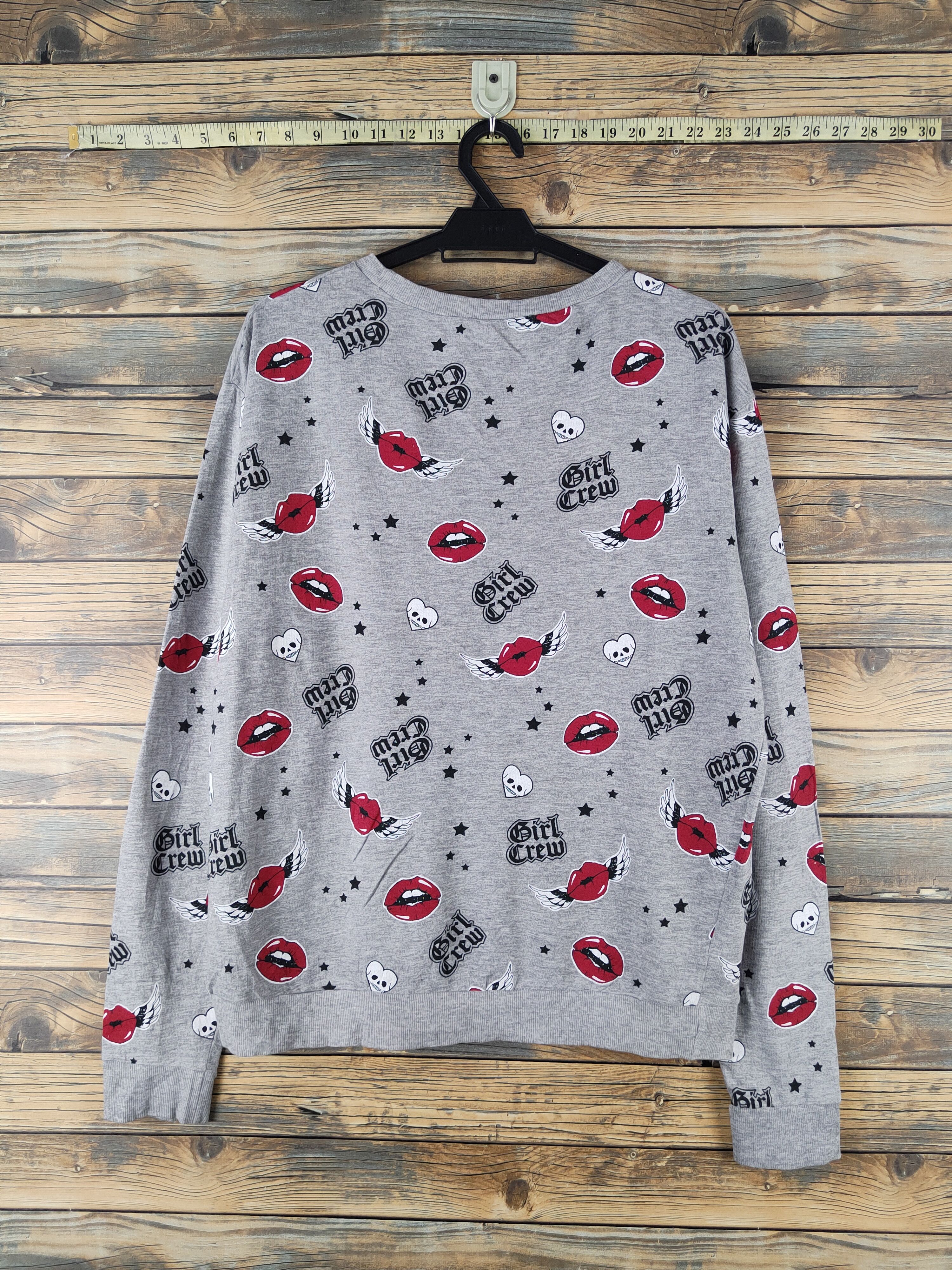 Japanese Brand DL Girl Crew Gray Sweatshirts #2482 Size L / US 10 / IT 46 - 8 Thumbnail
