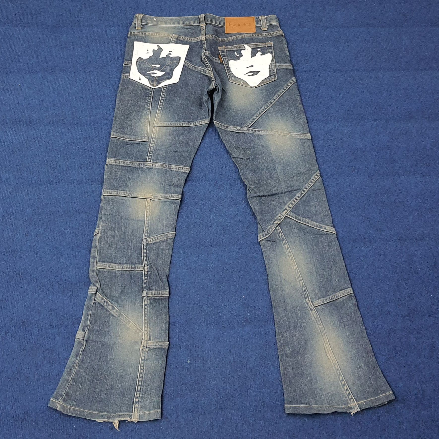 Hysteric Glamour Vintage Hysterics Patchwork Flare Custom Logo Jeans C265N4 Size 31" - 1 Thumbnail