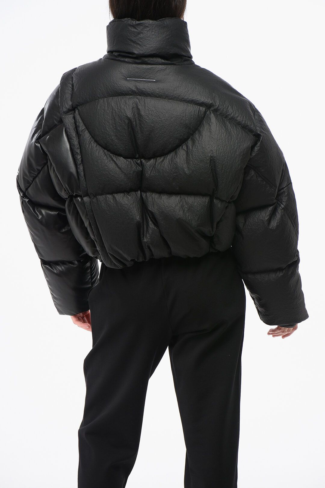 Maison Margiela og1mm0825 Quilted Cropped Down Jacket in Black Size XS / US 0-2 / IT 36-38 - 2 Thumbnail
