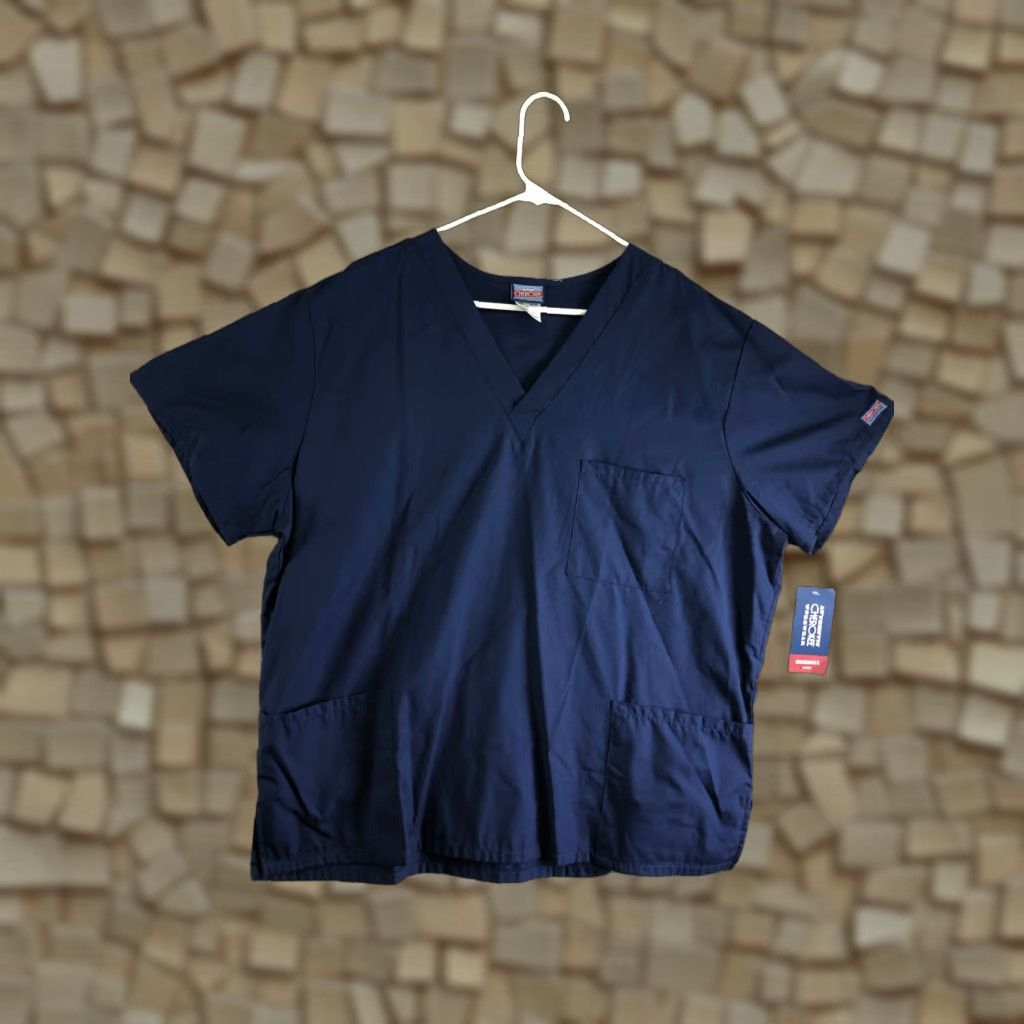 Cherokee Cherokee Scrubs Top Unisex XL Blue Cotton Polyester NWOT Medical Shirt Mens / Womens Size US XL / EU 56 / 4 - 1 Thumbnail