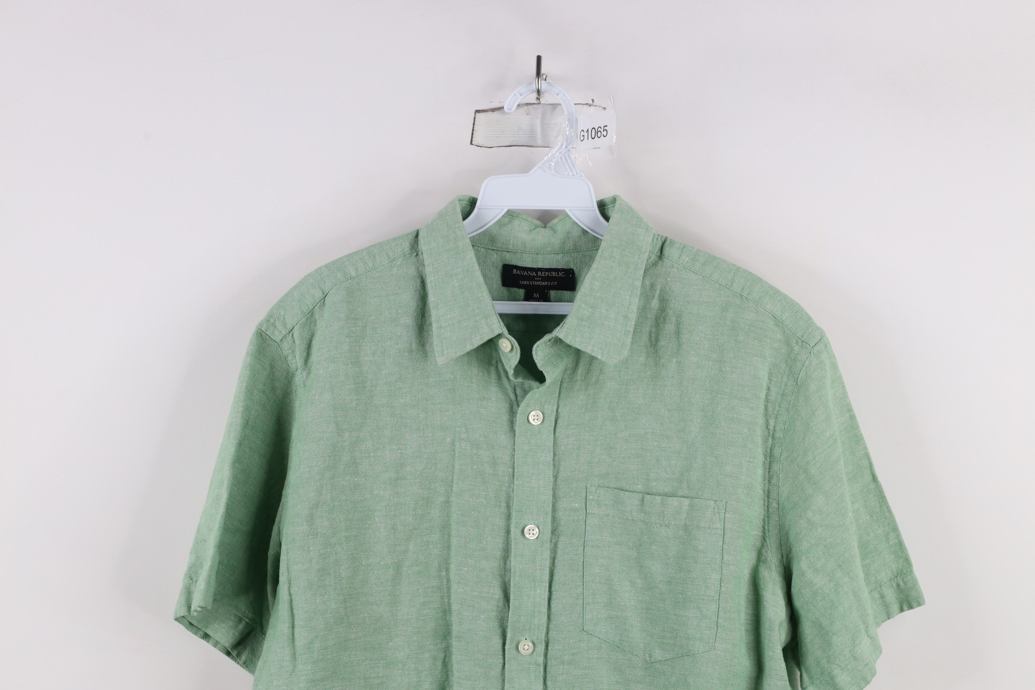 Banana Republic × Vintage Banana Republic Chambray Short Sleeve Button Shirt Green Size US M / EU 48-50 / 2 - 2 Thumbnail