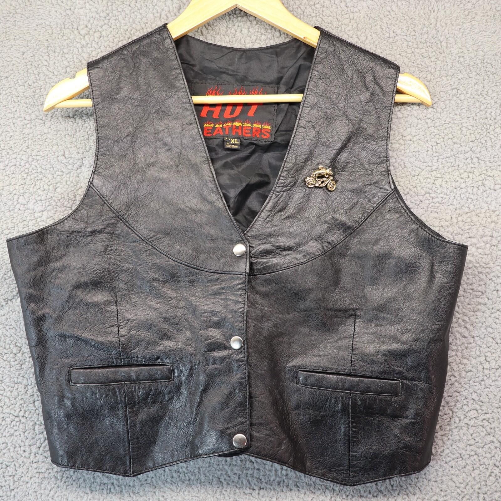 Other Hot Leathers Vest Men 2XL Black Leather Biker Motorcycle XXL Size XXL / US 16-18 / IT 52-54 - 1 Thumbnail