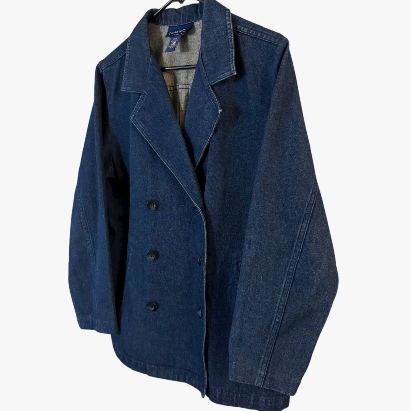 Charter Club VINTAGE Charter Club Denim Blazer Jacket Womens Petite Medium Blue 100% Cotton Boho Classic Western Blazer All Seasons Pockets Womens Size M / US 6-8 / IT 42-44 - 2 Thumbnail