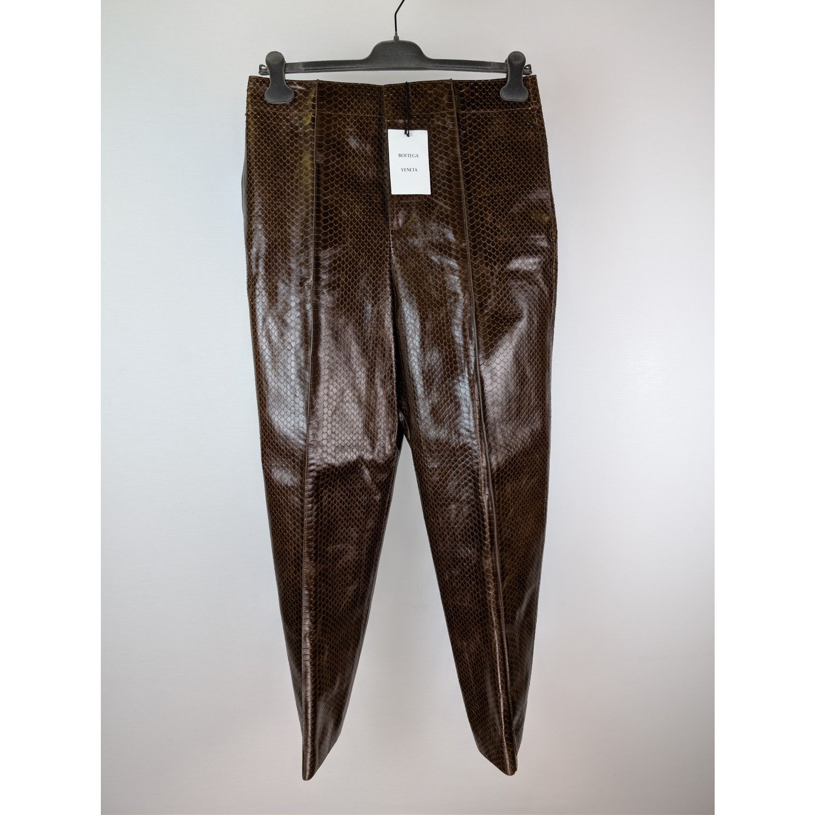 Bottega Veneta o1rshd1 Carved Leather Snake Trousers Pants in Nut Size US 32 / EU 48 - 9 Thumbnail