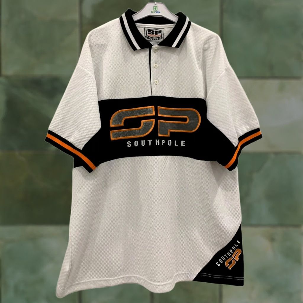 Southpole VINTAGE Southpole Polo Shirt Men’s XL Black White Orange Sporting Gear Y2K Size US XL / EU 56 / 4 - 1 Thumbnail