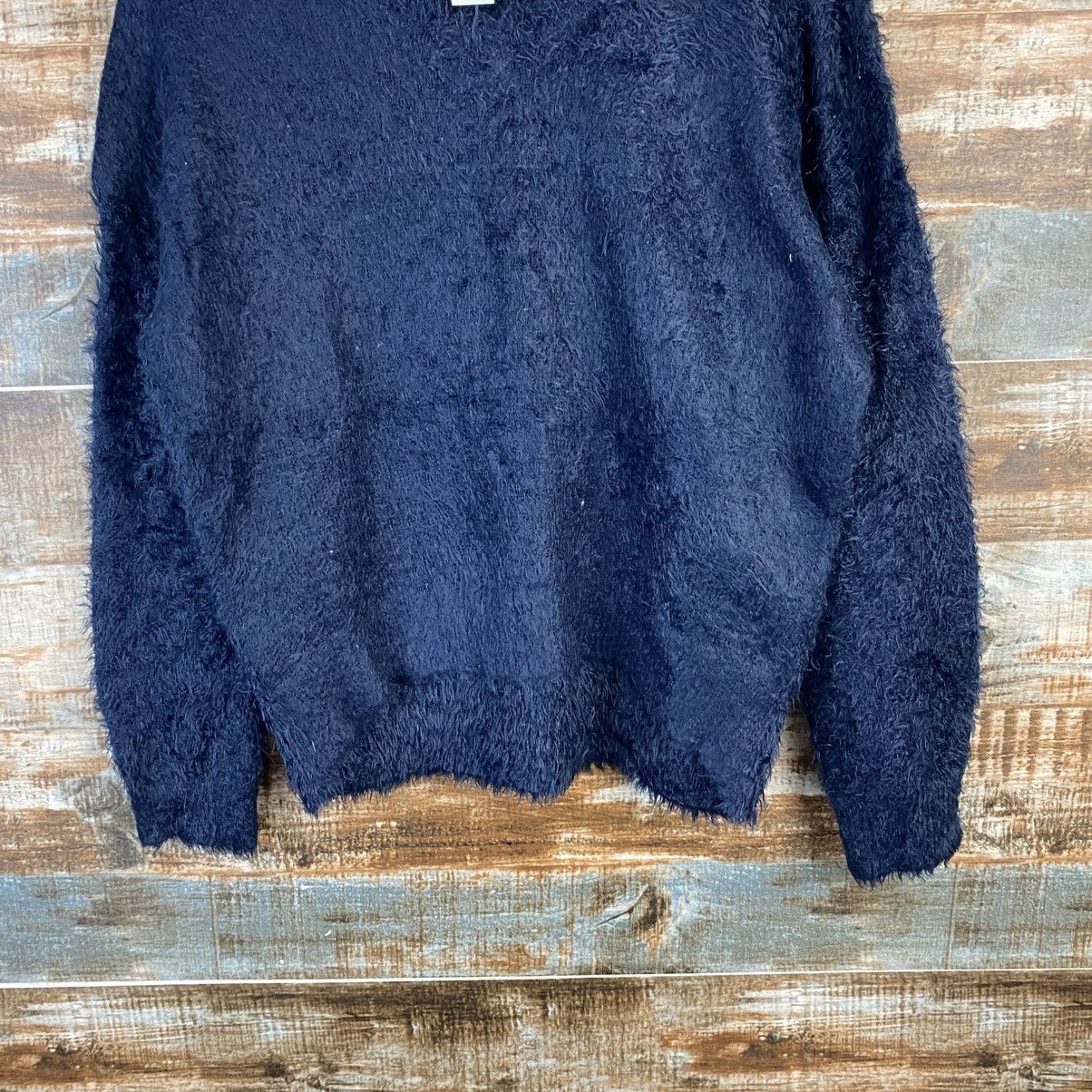 Vintage DL As Know As Dark Blue shaggy fur Mohair Knitwear #C1093 Size S / US 4 / IT 40 - 3 Thumbnail