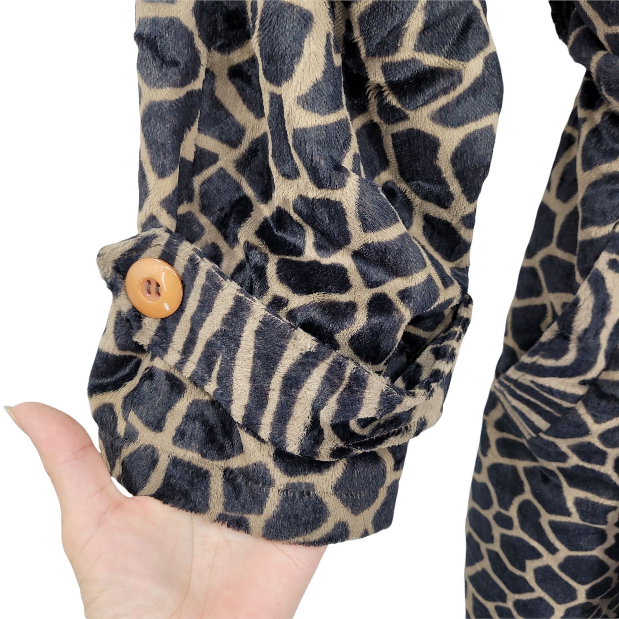 Nordstrom Vtg 90's Mod Vegan Faux Fur Trench Sz 14 Animal Print Large Size XL / US 12-14 / IT 48-50 - 7 Thumbnail