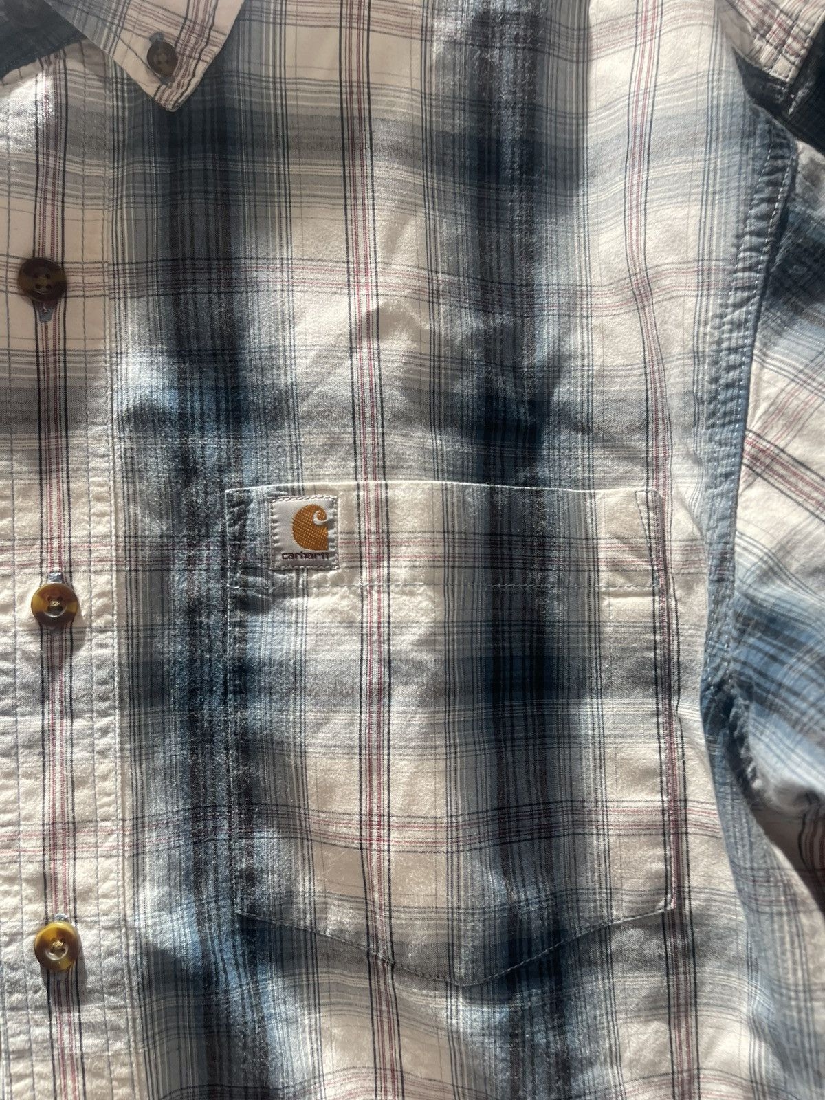 Carhartt Carhartt Men's Relaxed Fit Stream Blue Plaid Casual Button Size US L / EU 52-54 / 3 - 2 Thumbnail