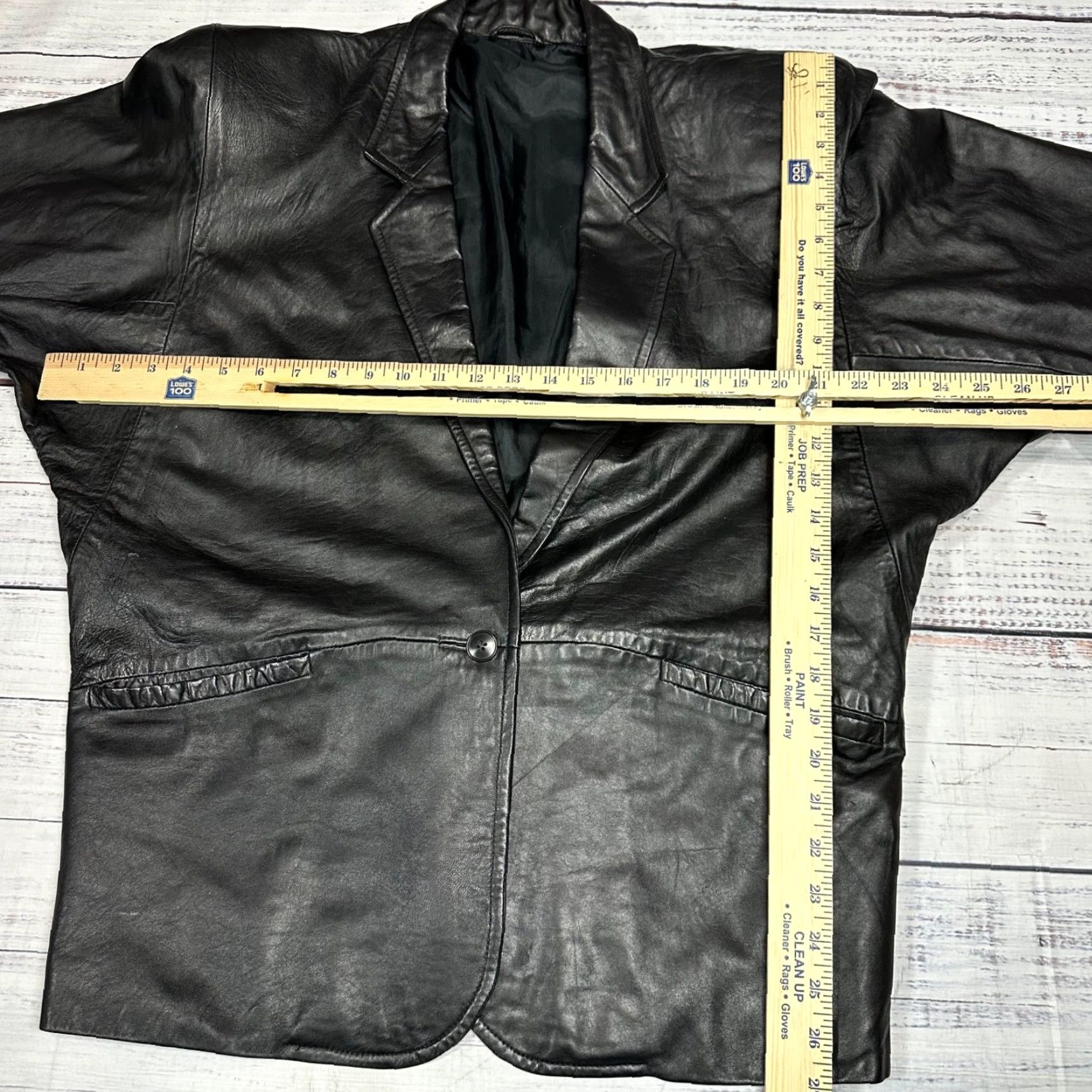 Vintage Womens Black Leather Jacket L Blazer Jacket Womens Leather Blazer L Black Shirt/Hoodie? Size L / US 10 / IT 46 - 2 Thumbnail