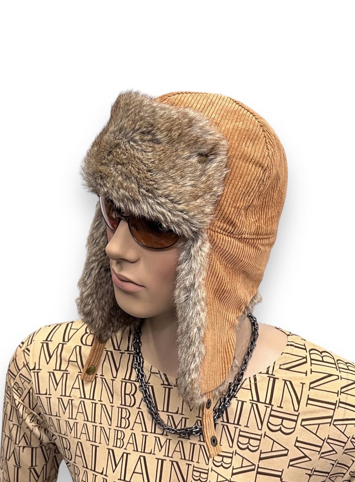 Ruben Kone FYE💥Vintage RUBEN Corduroy Faux Fur Quilted Trooper Trapper Size ONE SIZE - 1 Thumbnail