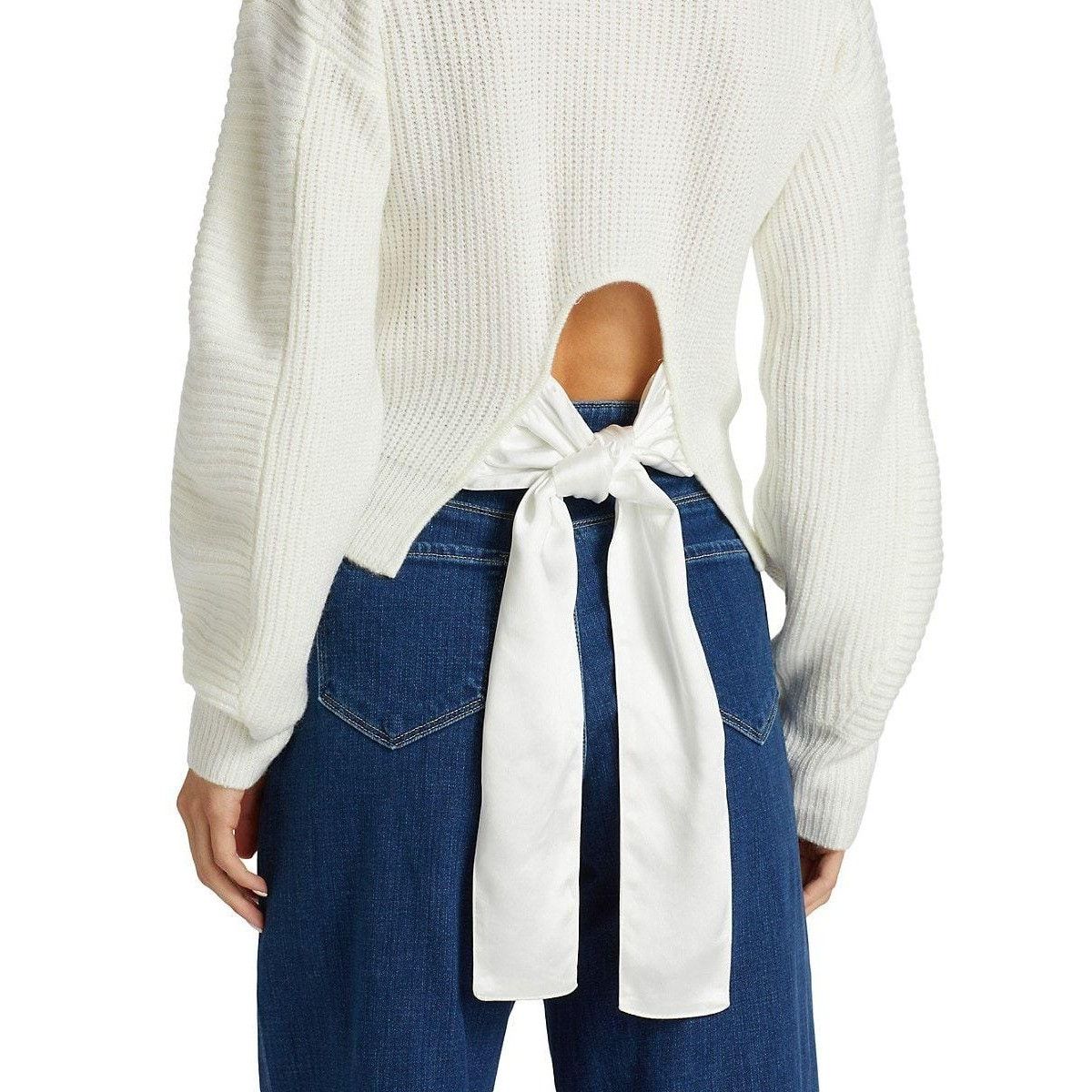 Other Design History Rib Knit Tie Back Sweater Size S / US 4 / IT 40 - 2 Thumbnail