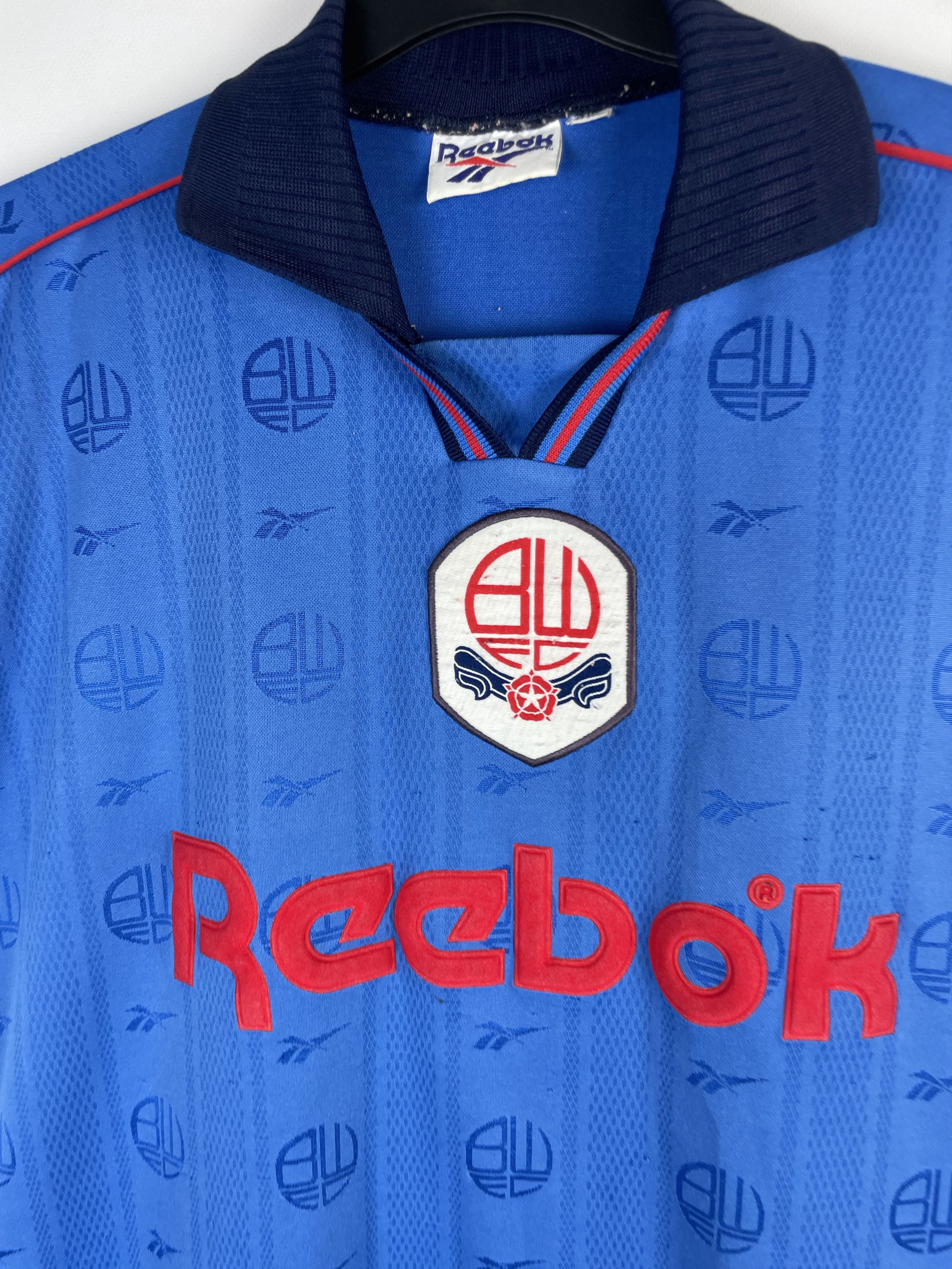 Reebok Bolton Wanderers Reebok 1995-1996 away soccer shirt jersey Size US XL / EU 56 / 4 - 4 Thumbnail