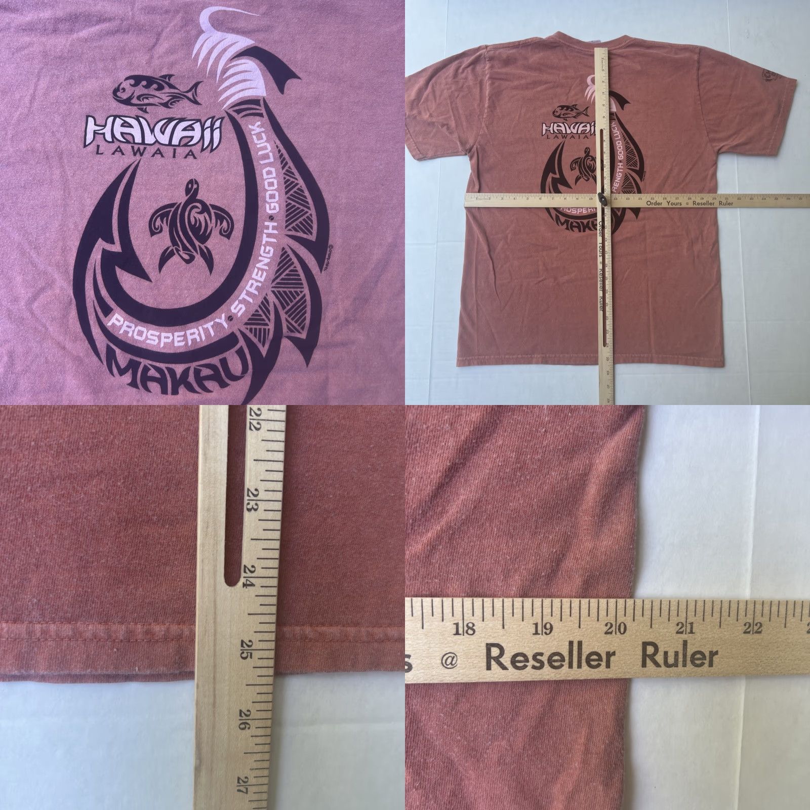 Vintage VINTAGE Crazy Shirts Shirt M Pink Hawaii Beach Bohemian Retro Nautical Tropical Lawaia Makau Graphic Print Short Sleeve Crew Neck Man Size US M / EU 48-50 / 2 - 8 Thumbnail
