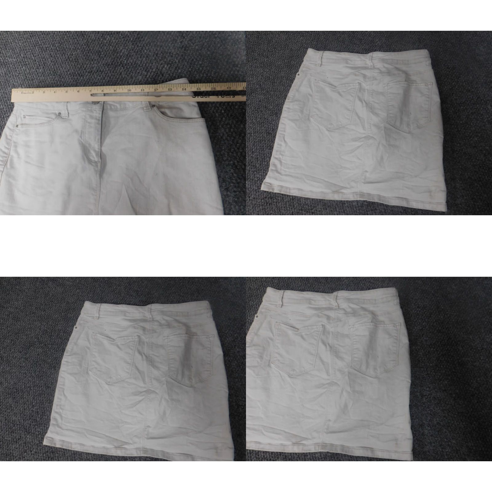Ann Taylor Ann Taylor Womens Skirt 6 White A-line Knit Zipper Ruffle Knee Length Casual Vintage No Size 28" / US 6 / IT 42 - 8 Thumbnail