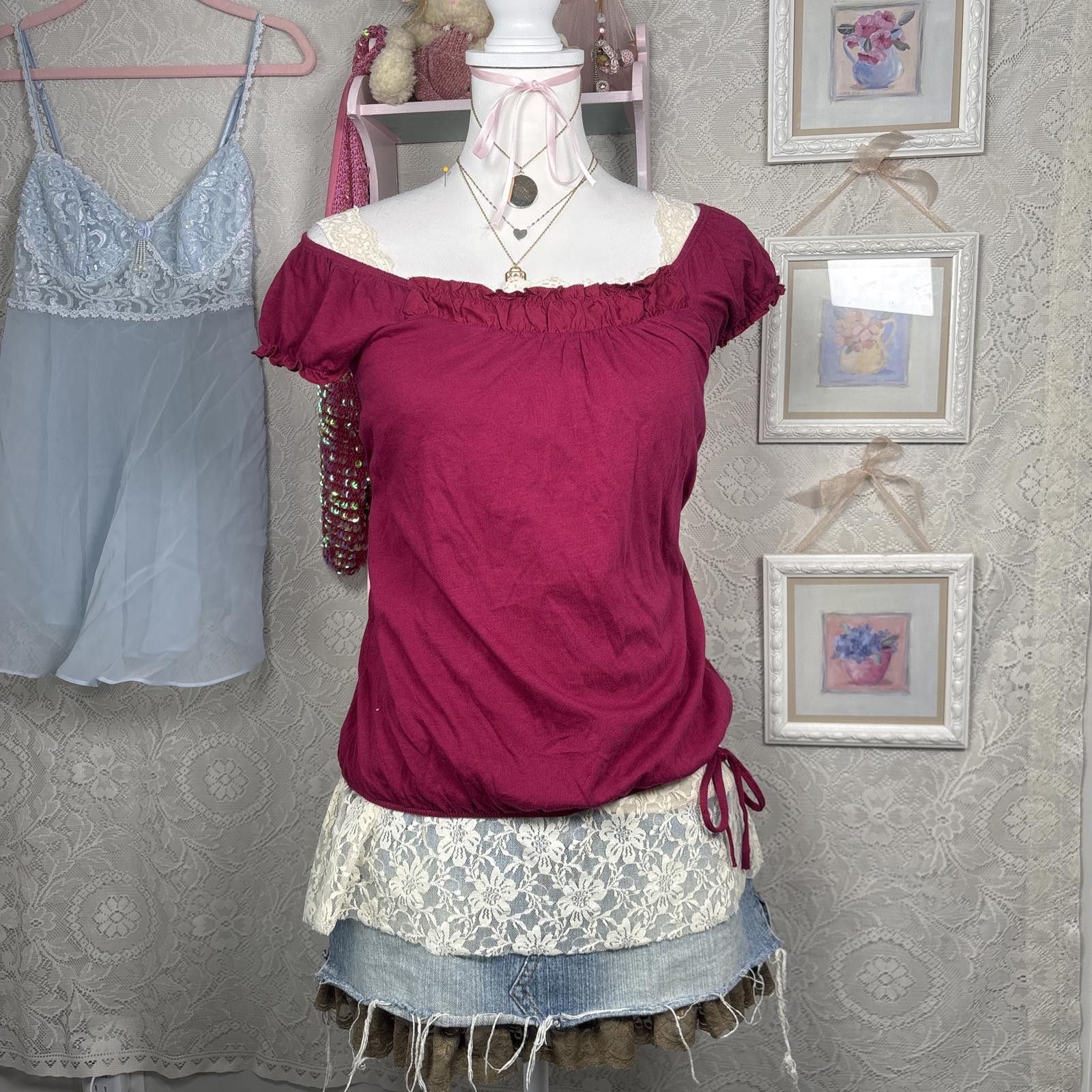 Decree y2k ruched decree babydoll blouse Size S / US 4 / IT 40 - 1 Thumbnail