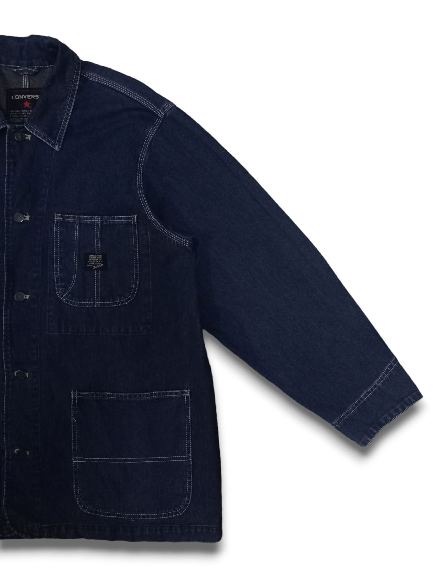 Converse Vintage Converse Chuck Taylor Blue Denim Chore Jacket Size US L / EU 52-54 / 3 - 8 Thumbnail