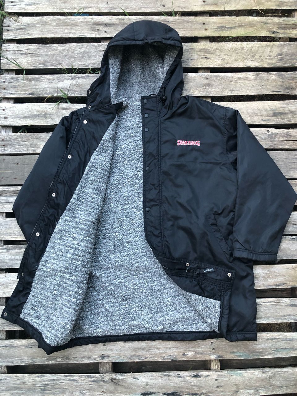 Spalding × Vintage Vintage Spalding SpellOut Sherpa Windbreaker Jacket Size US L / EU 52-54 / 3 - 1 Thumbnail