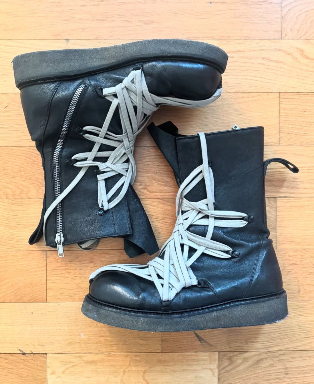 Rick Owens Rick Owens Megalace Army Bozo Boots Size US 12.5 / EU 45-46 - 2 Thumbnail