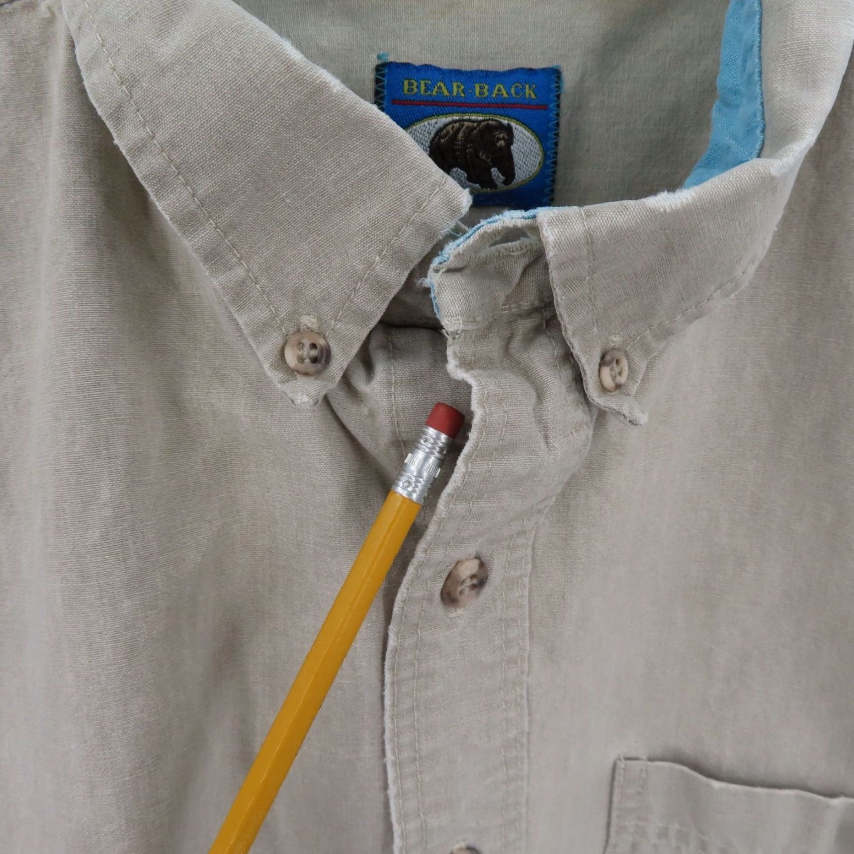 Vintage VINTAGE Bear Back Shirt Men 2XL Beige Cotton Button-Up Short Sleeve Collared Top Top VTG Size US XXL / EU 58 / 5 - 4 Thumbnail