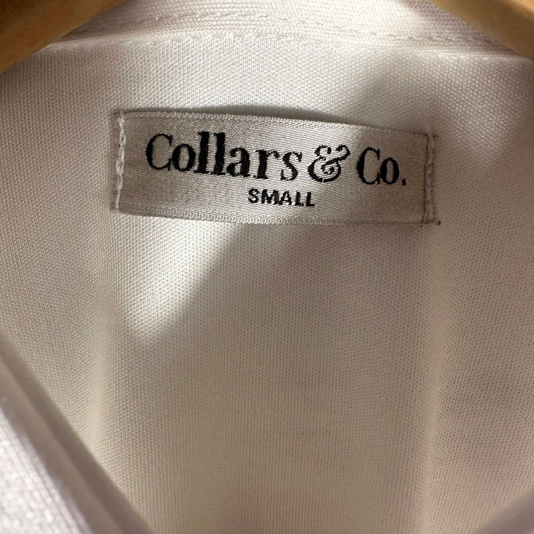 CO Collars & Co Mens White Long Sleeve Polo Shirt S Size 36R - 3 Thumbnail