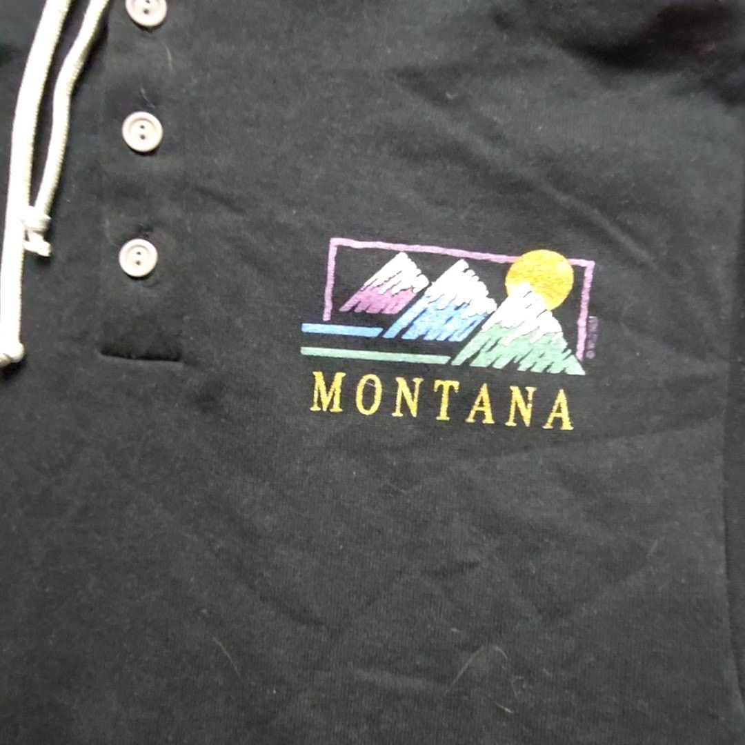 Jerzees Vintage Montana Hoodie Jerzees Black Graphic Small 90s Size US S / EU 44-46 / 1 - 3 Thumbnail