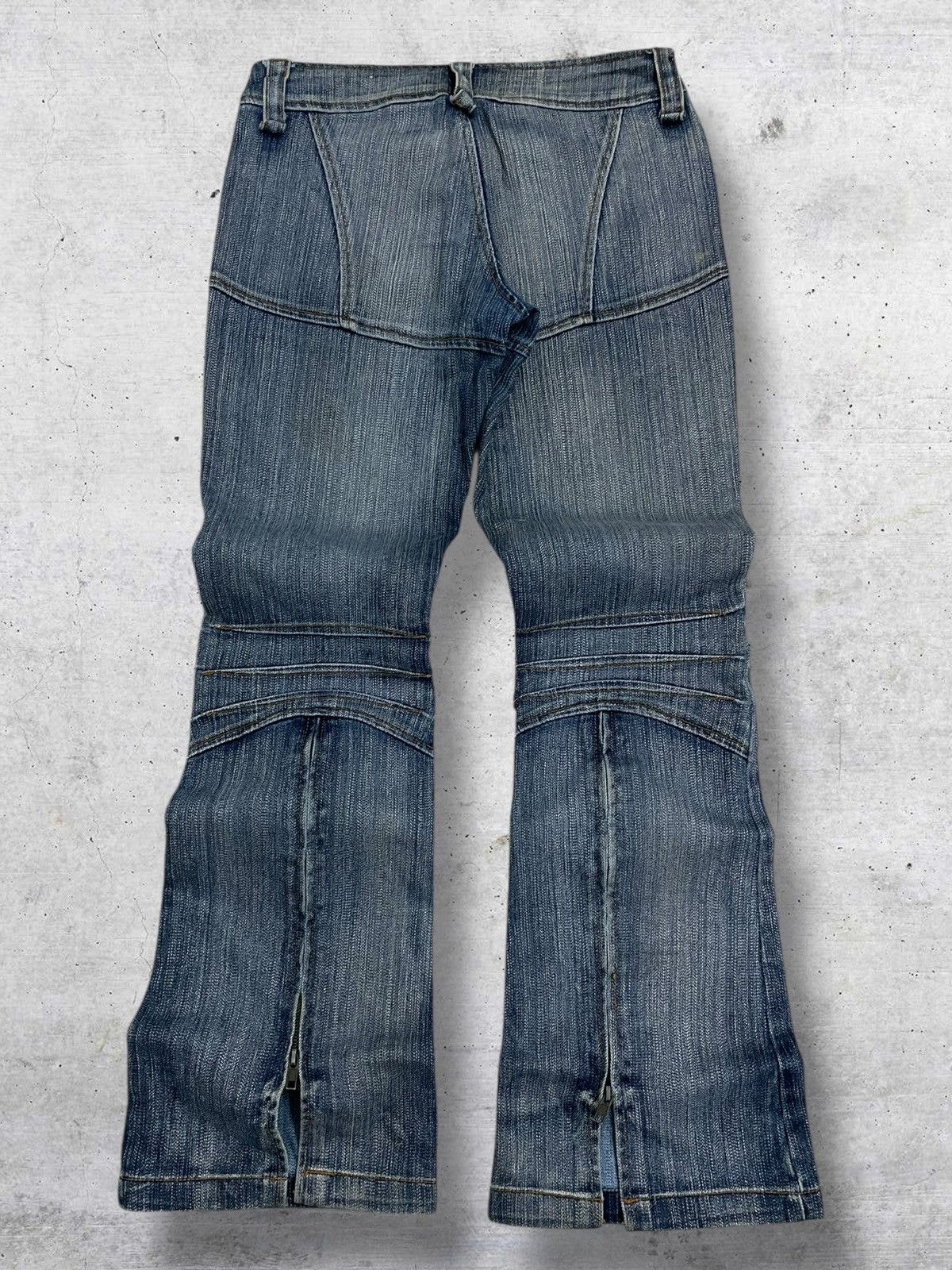semanticdesign VINTAGE JAPAN FLARED ZIP PUNK STYLE CREST DENIM RARE 90S Size US 29 - 6 Thumbnail