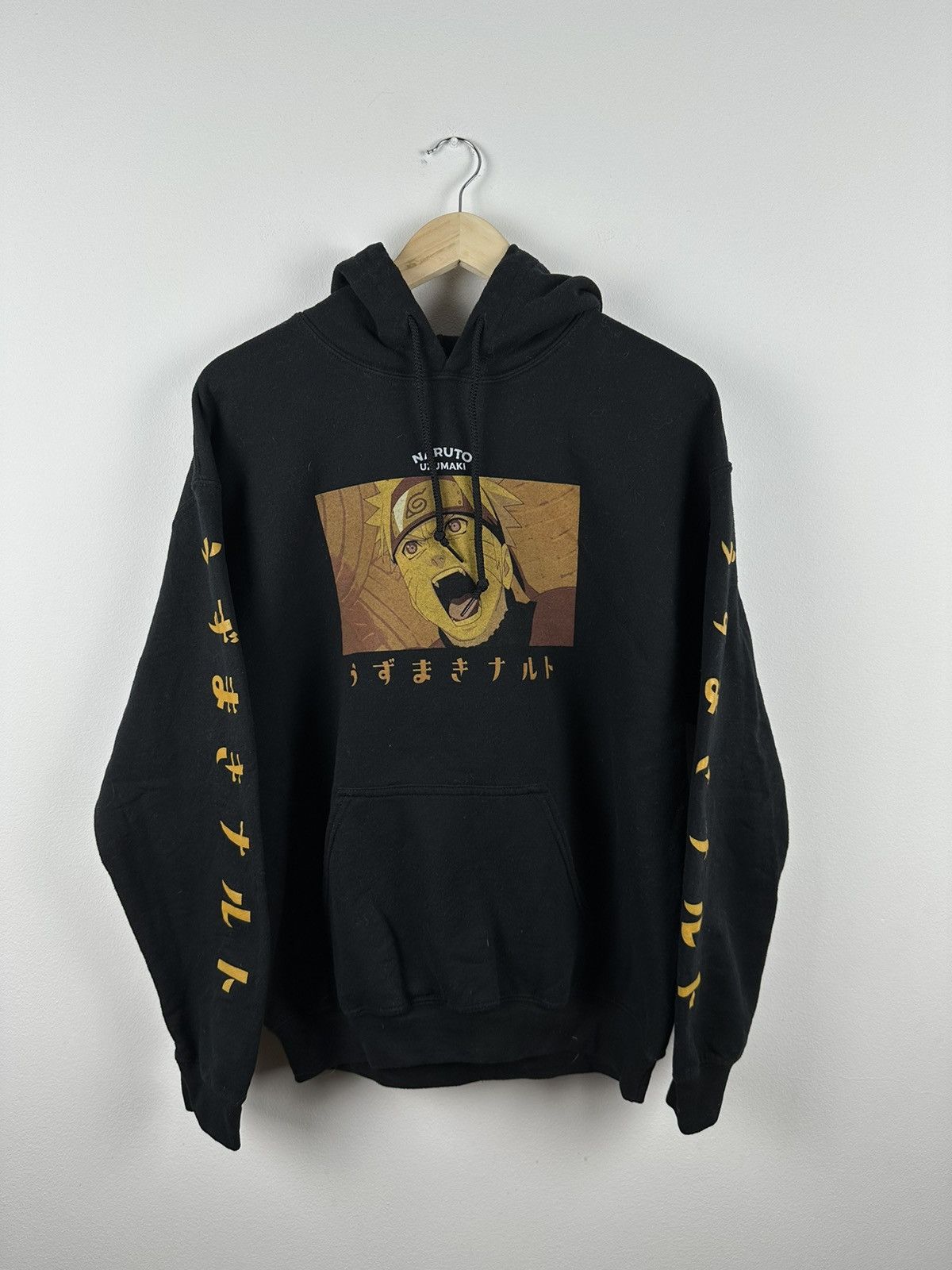 image of Anima Naruto Uzumaki Hoodie Anime Manga in Black, Men's (Size Medium)