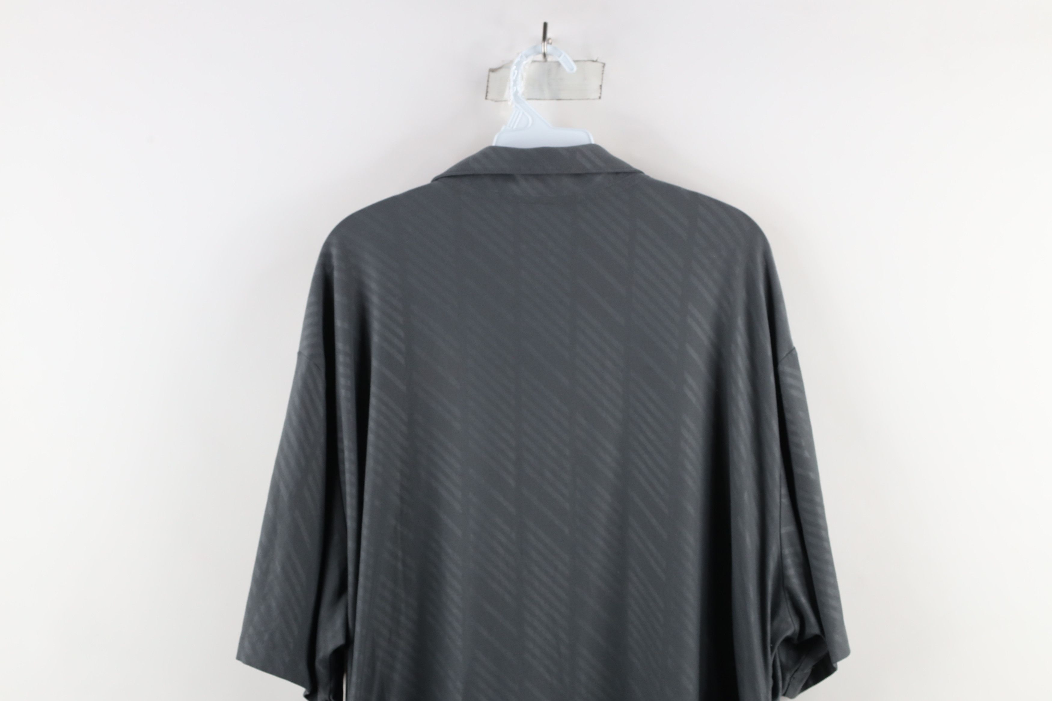 Nike × Vintage Nike Golf of Toledo Crest Striped Collared Polo Shirt Gray Size US XXL / EU 58 / 5 - 10 Thumbnail