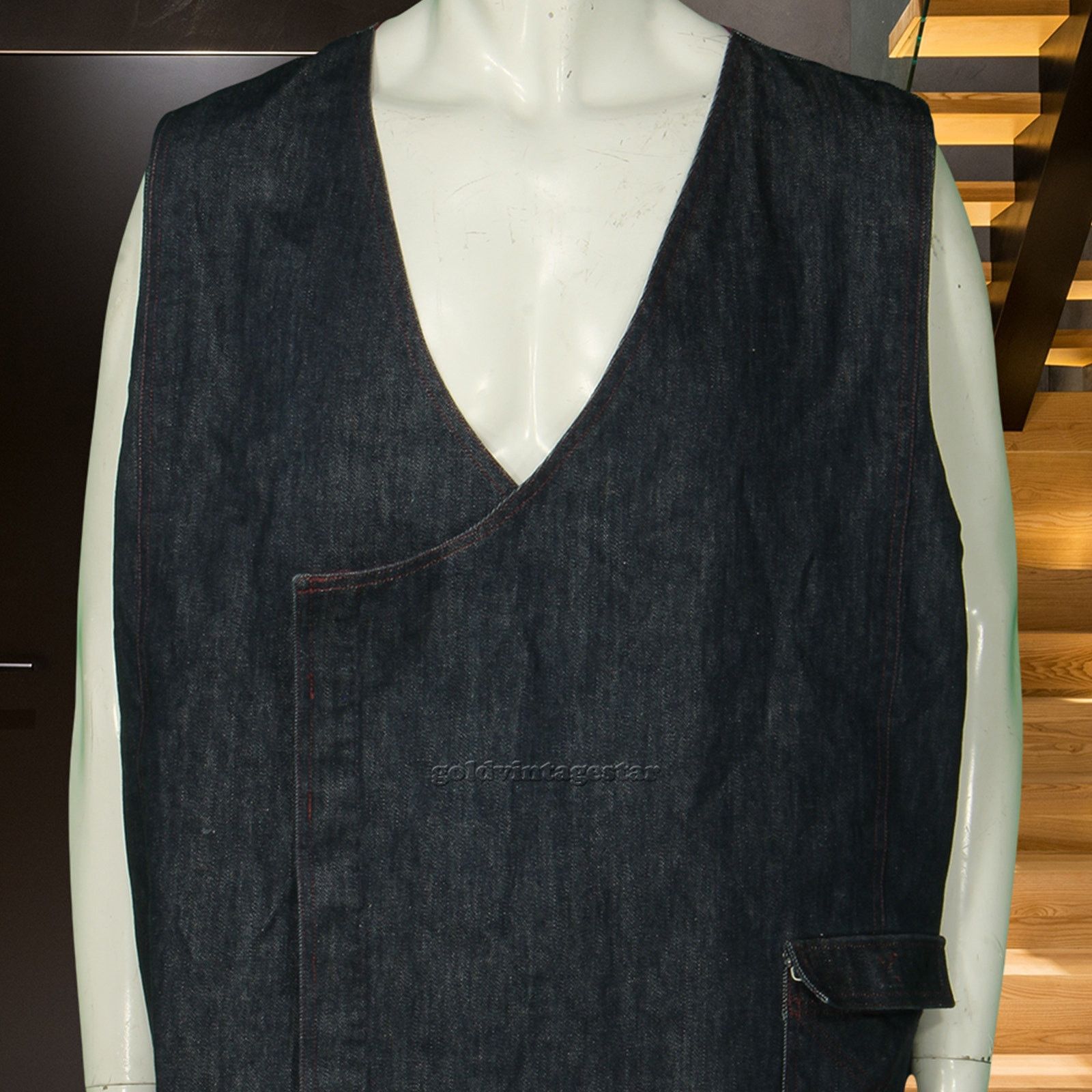 Other 80s Vintage Kevin Blue Mod Retro Denim Jean Western Vest XL Size US XL / EU 56 / 4 - 3 Thumbnail