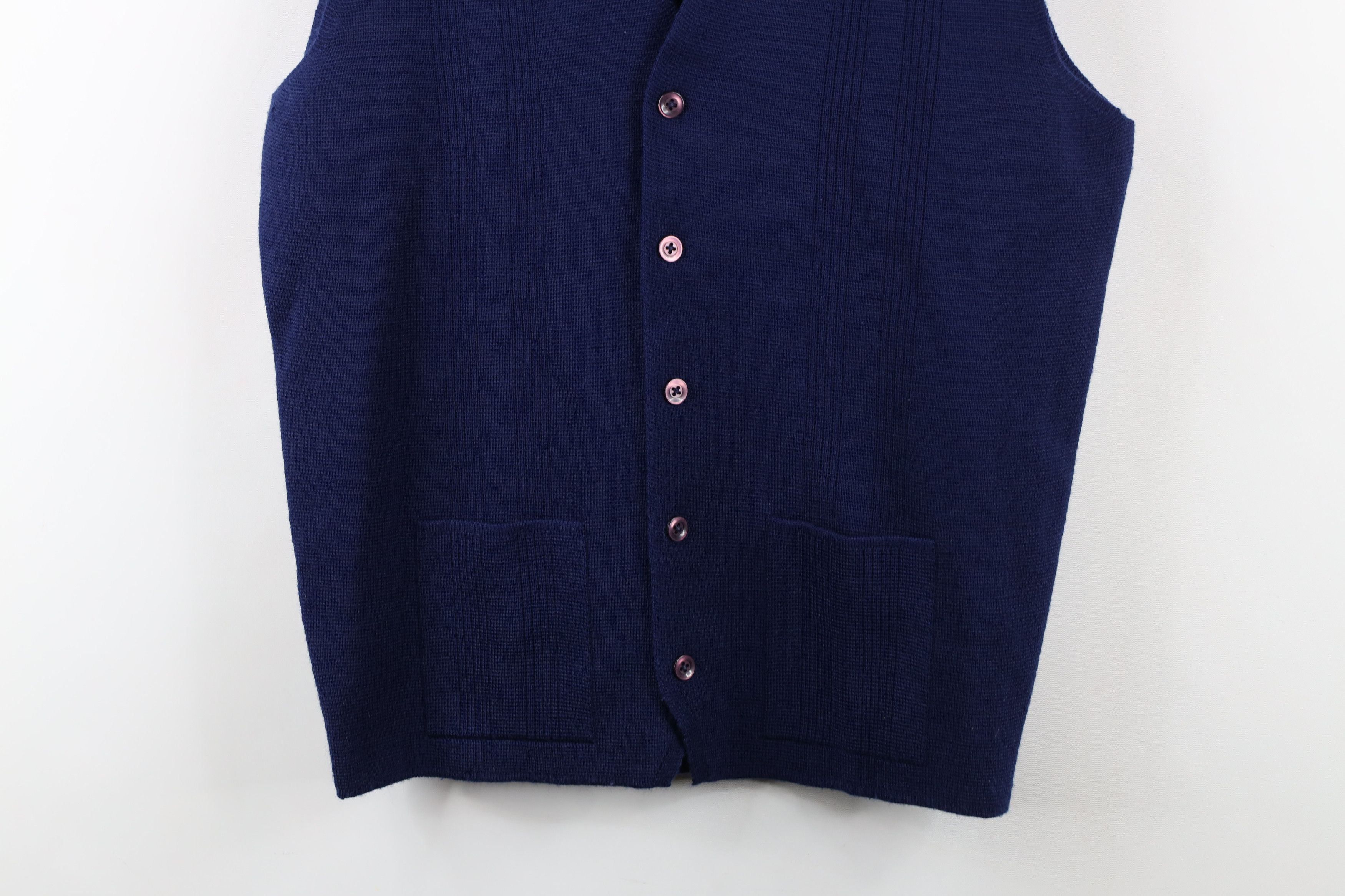 Vintage Vintage 60s Streetwear Ribbed Wool Blend Knit Sweater Vest Size US L / EU 52-54 / 3 - 3 Thumbnail