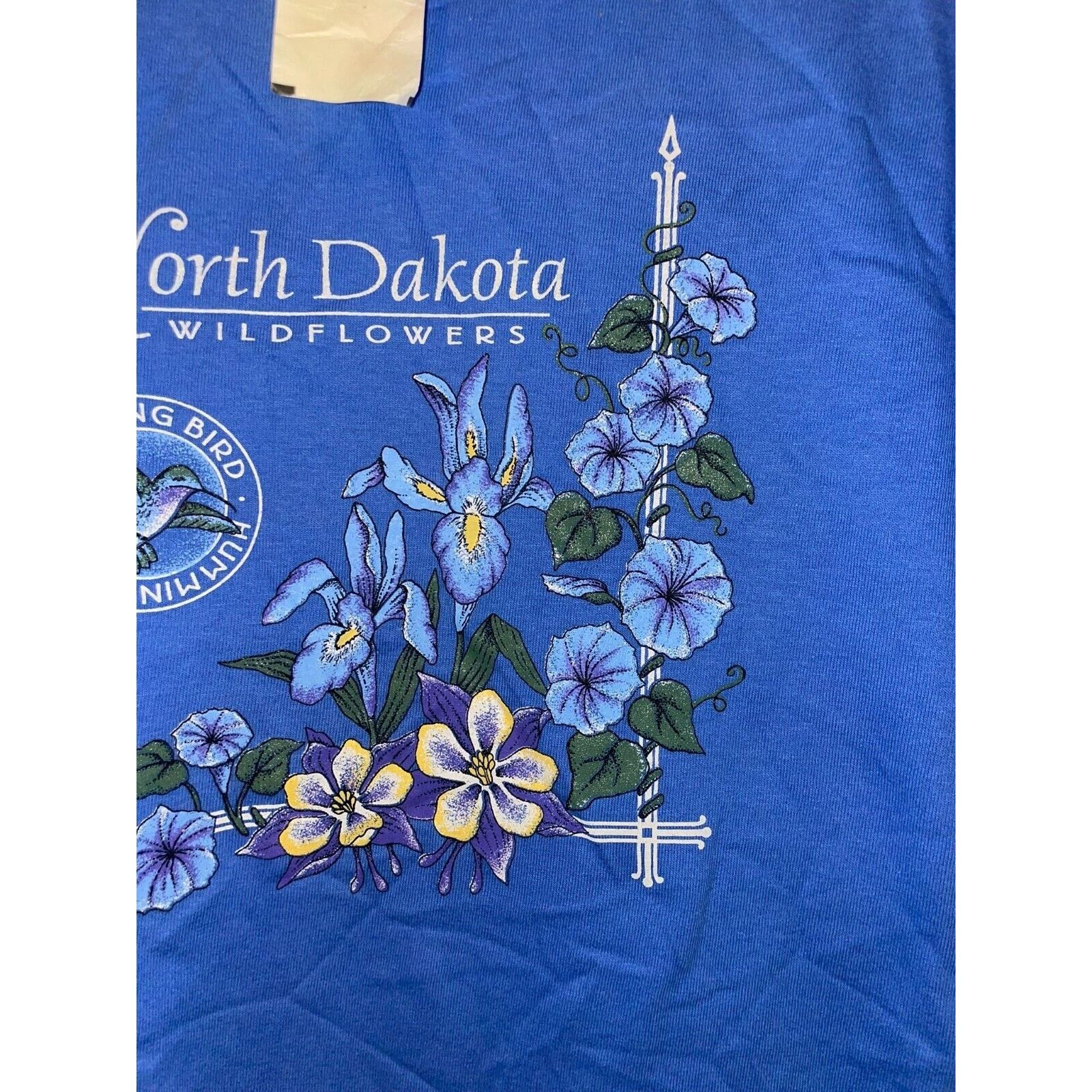 Anvil Vintage North Dakota Shirt Wildflower Flower Blue Tee 90s L Size US L / EU 52-54 / 3 - 5 Thumbnail