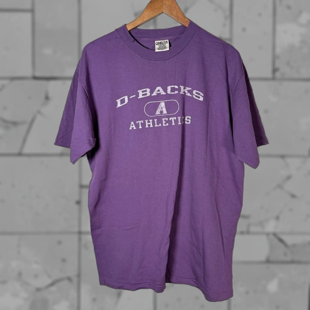 Vintage VTG Oneita Arizona Diamondbacks Purple Graphic Single Stitch Shirt Mens Size L Size US L / EU 52-54 / 3 - 1 Thumbnail