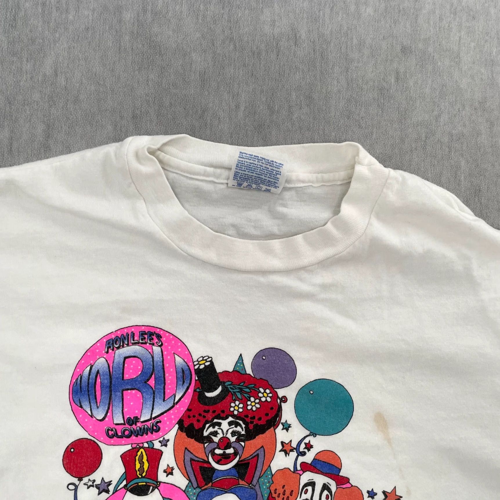 Hanes VINTAGE Ron Lee World Of Clowns Graphic Shirt Adult Large White 90s Cartoon Mens Size US L / EU 52-54 / 3 - 3 Thumbnail