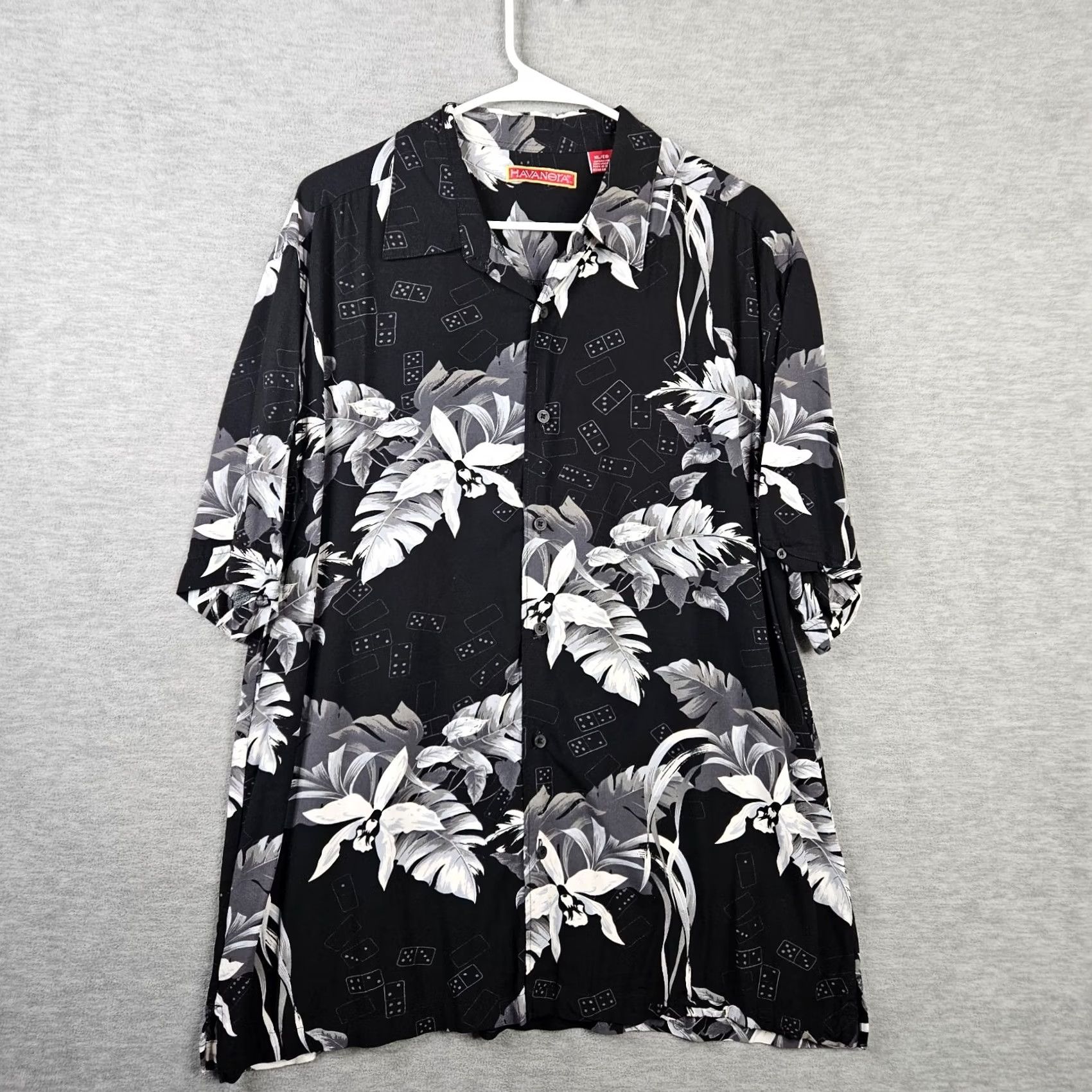 X-LARGE HAVANEYA Hawaiian Ablack Button Up Shirt black Flower Men’s Size XL Size US XL / EU 56 / 4 - 2 Thumbnail