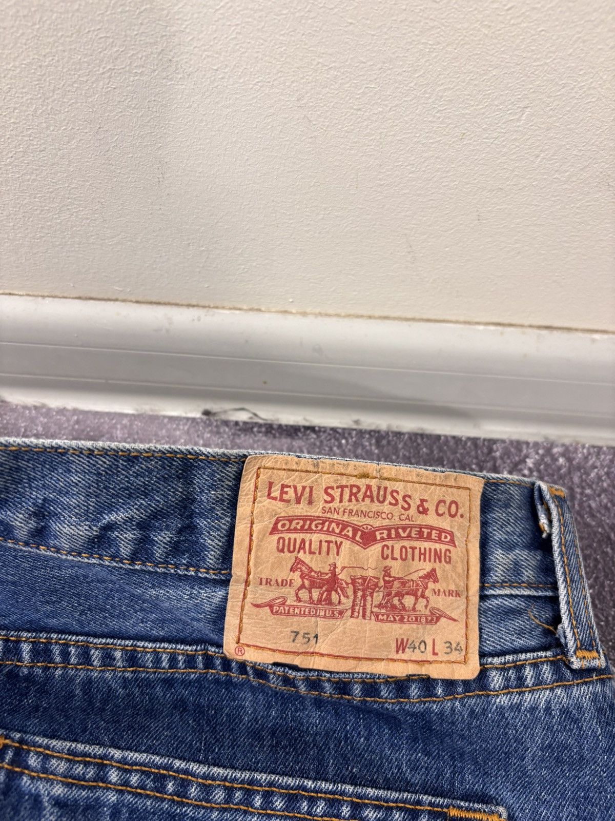 Levi's Vintage Levi’s 751 Men’s Straight Leg USA Blue Denim Jeans Size US 40 / EU 56 - 11 Thumbnail