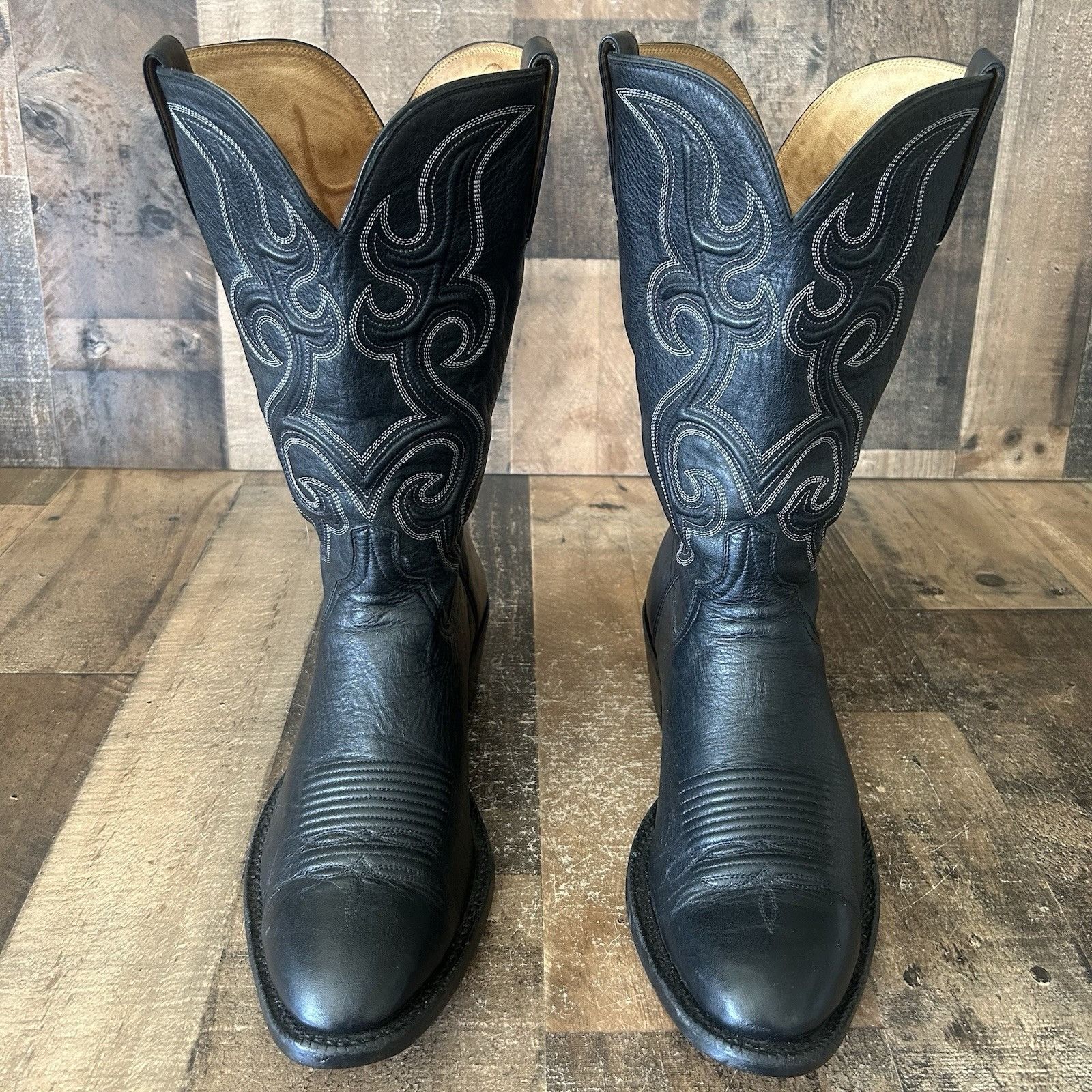 Lucchese Lucchese Bootmaker M3430 Black Cowboy Boots Mens 11 EE Size US 11 / EU 44 - 1 Thumbnail