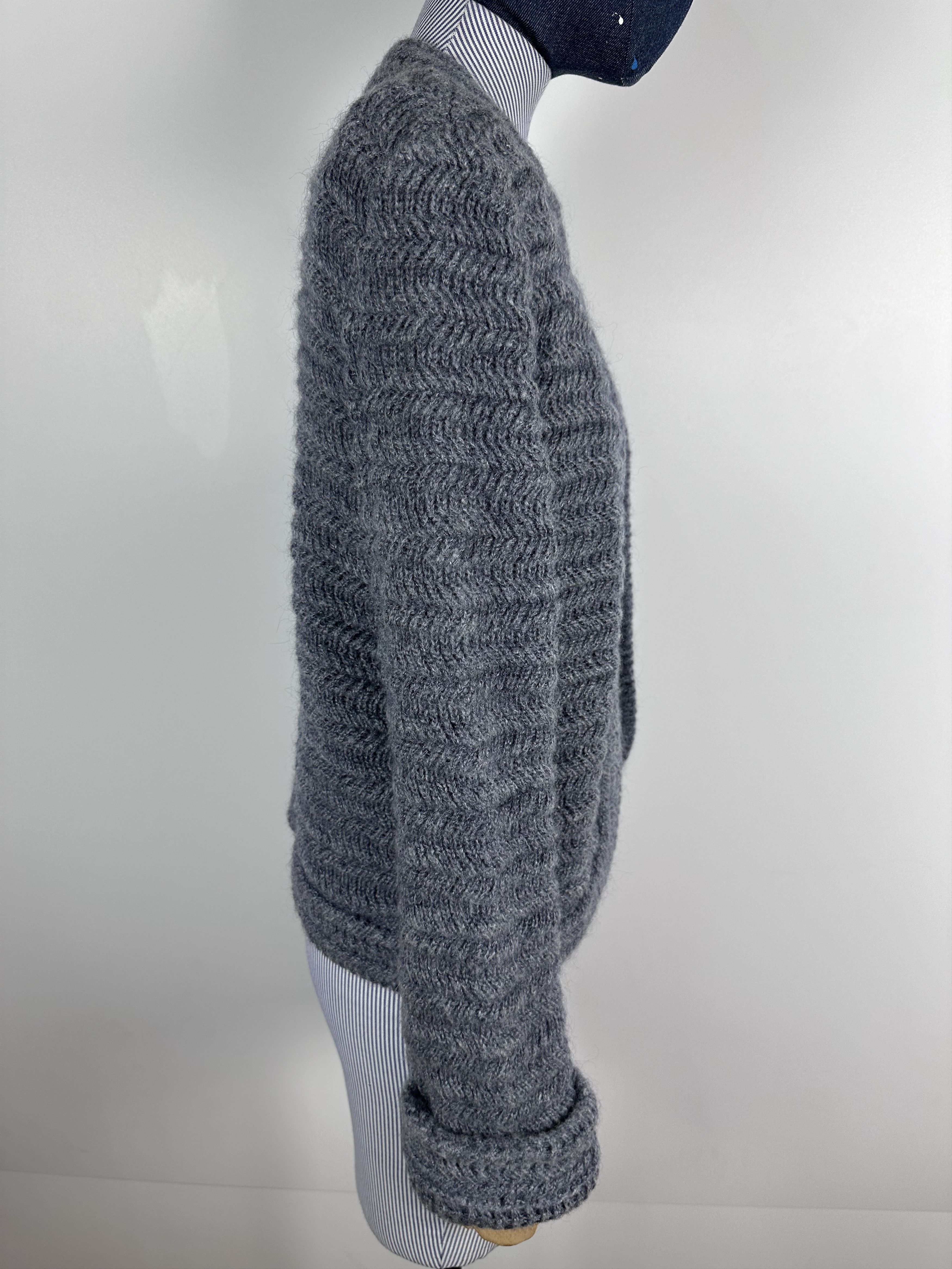 Valentino × Vintage Valentino Miss V Wool Cape Knitted Women Sweater Gray 42 Size M / US 6-8 / IT 42-44 - 6 Thumbnail