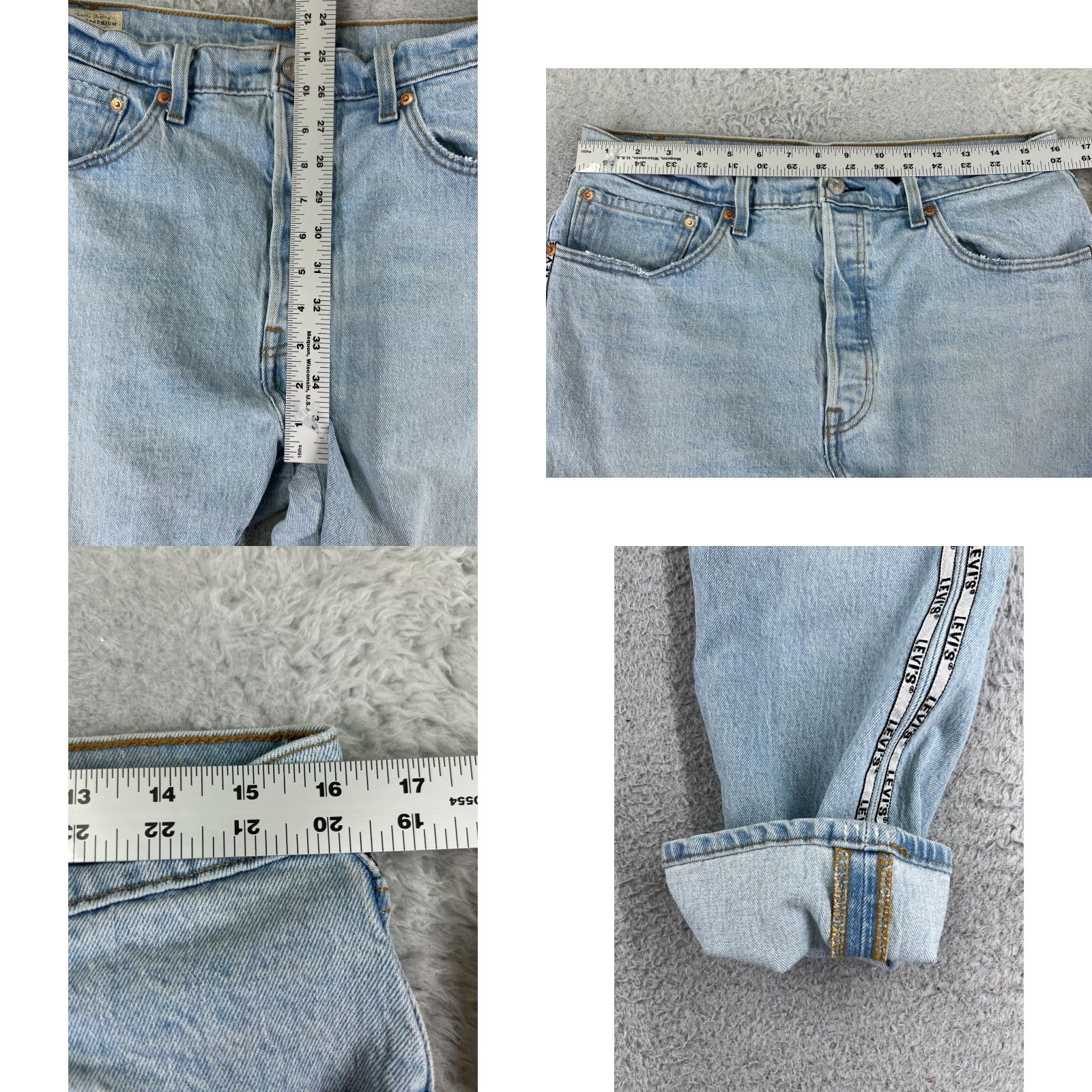 Levi's Levi's 501 Jeans Women's Blue Denim Skinny 32x25 Levi's 501 Series Retro Vintage-Style Button Fly Distressed Stretch Regular Five-Pocket Denim Pants Size 24" / US 00 / IT 34 - 9 Thumbnail