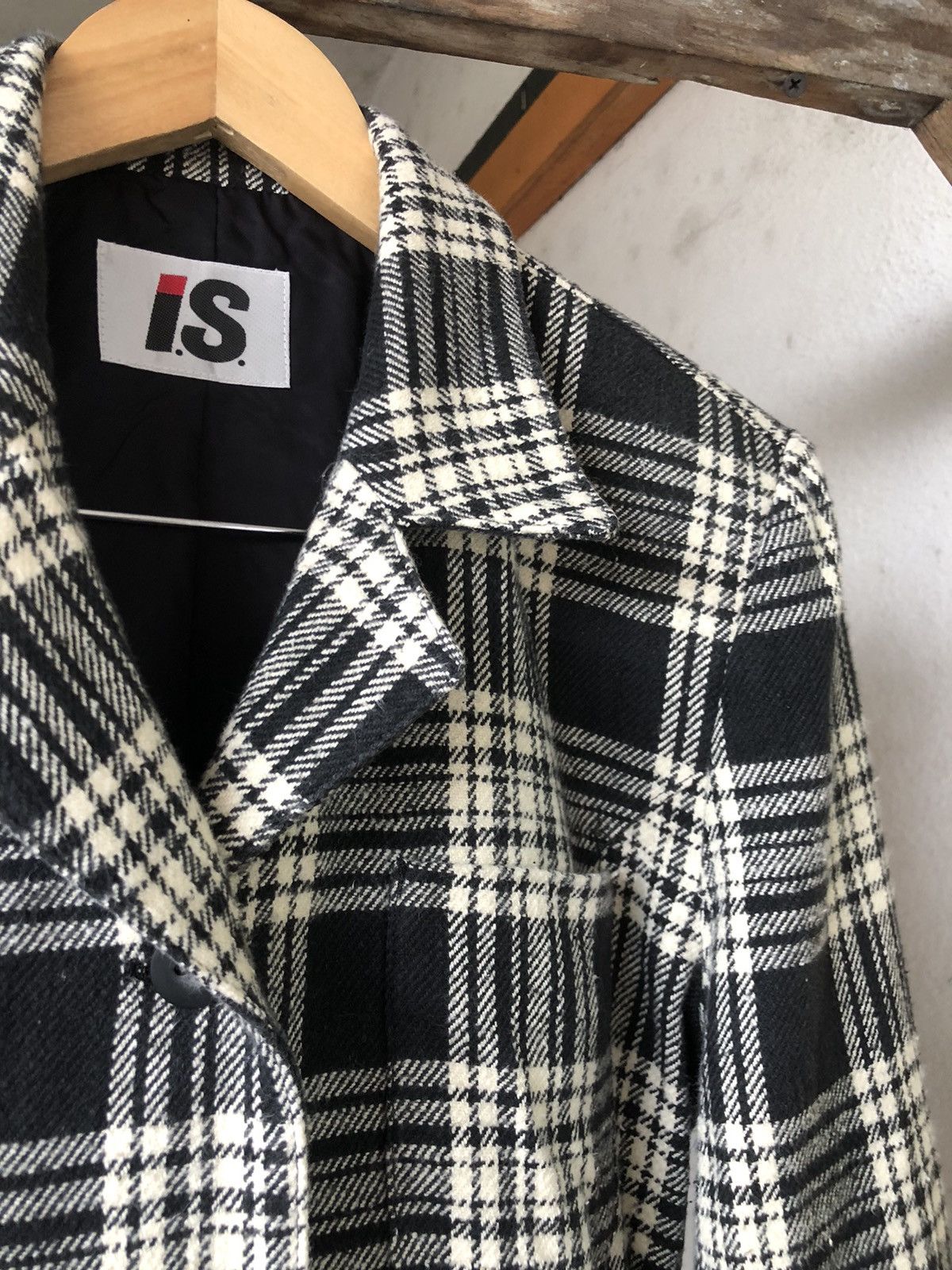 Issey Miyake Vintage Issey Miyake IS Cotton Checked Coat Jacket Size M / US 6-8 / IT 42-44 - 8 Thumbnail