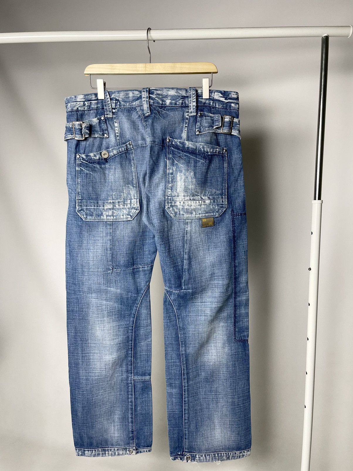 G-Star G-Star RAW Faded Distressed Vintage Washed Denim Work Jeans Size US 36 / EU 52 - 1 Thumbnail