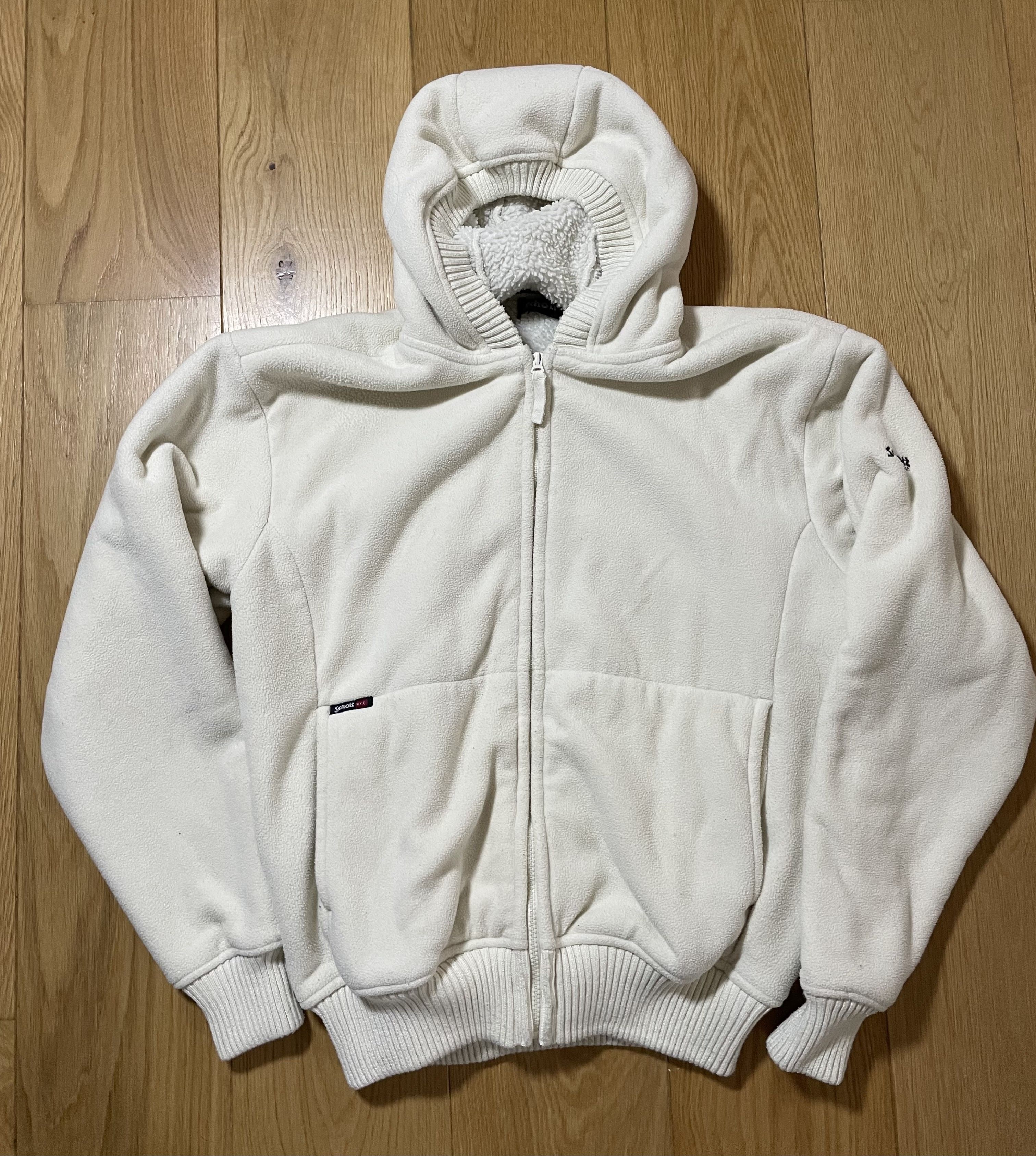 Schott White Schott Sherpa Fleece Zip Hoodie Size US L / EU 52-54 / 3 - 1 Thumbnail