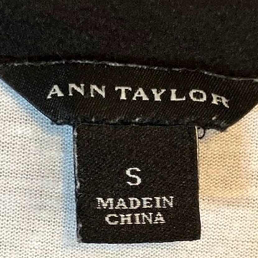 Ann Taylor Ann Taylor Womens Blouse Button-Down White Black Collar Long Sleeve Sheer Small Regular Size S / US 4 / IT 40 - 4 Thumbnail