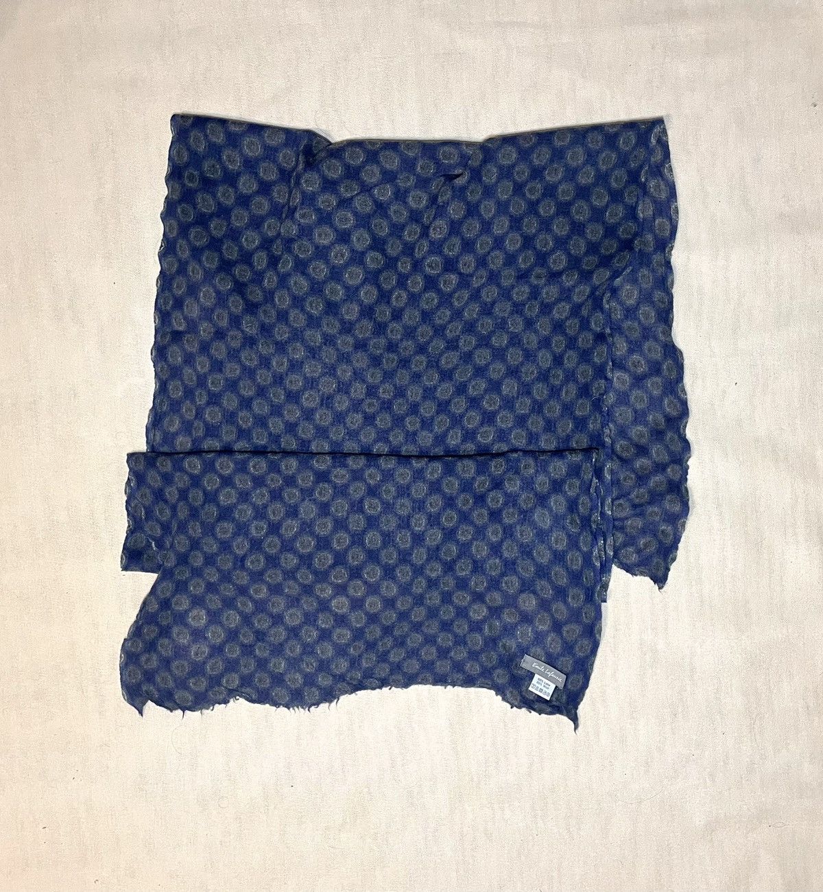 Vintage Emile Lafaurie blue wool scarf Size ONE SIZE - 4 Thumbnail
