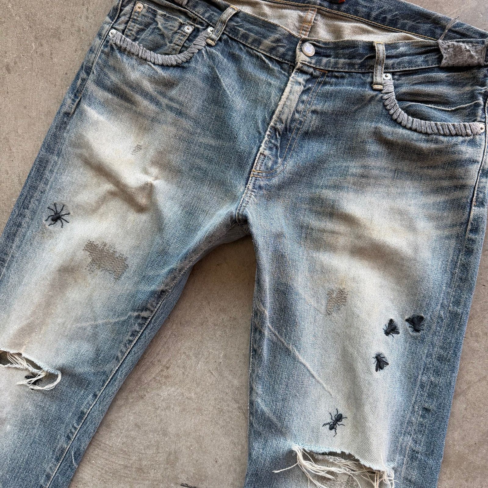 Undercover Undercover AW06 "Guru Guru" Bug Insect Denim Size US 34 / EU 50 - 3 Thumbnail