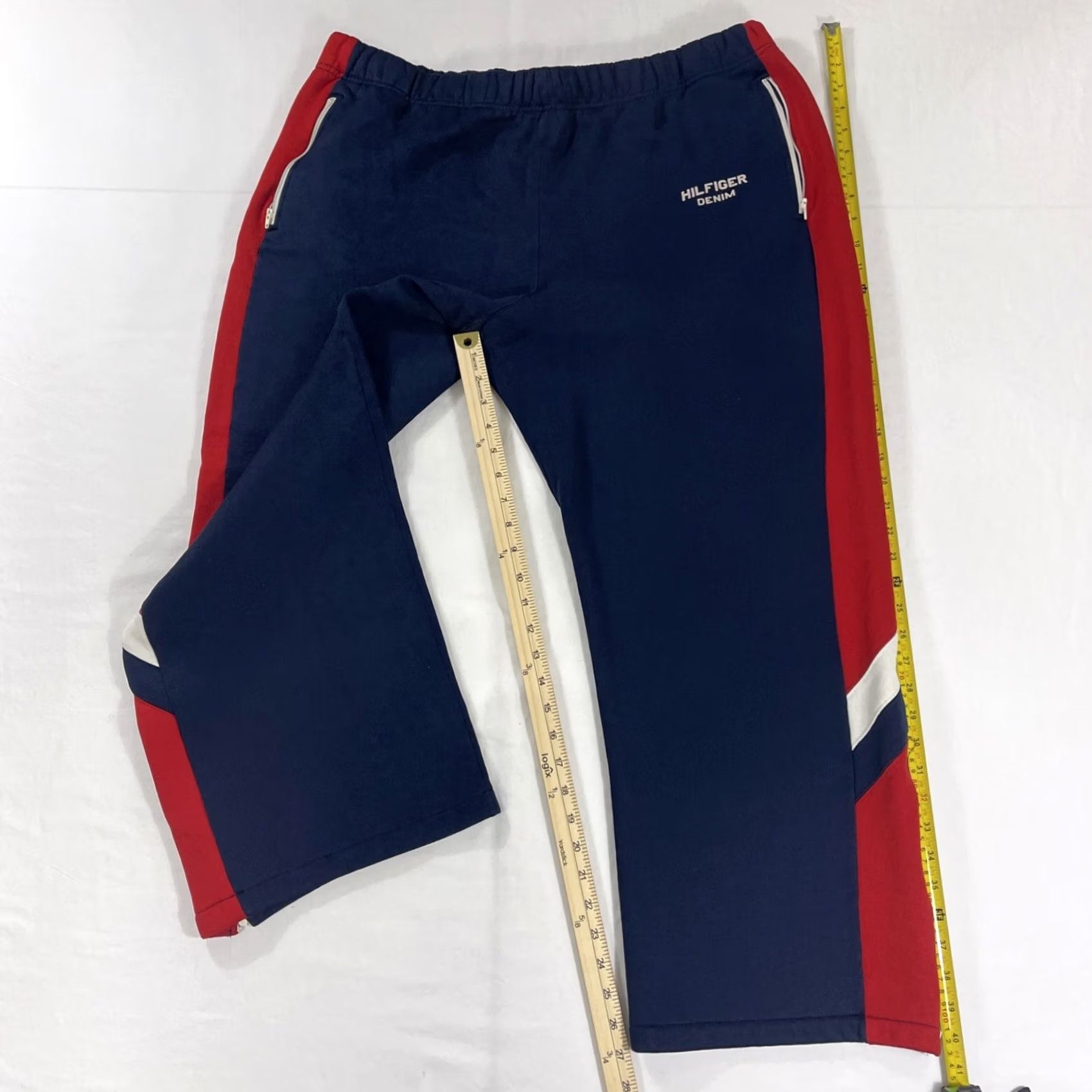 Tommy Hilfiger VINTAGE Tommy Hilfiger Jeans XL Joggers Pants Denim Drawstring Pockets Ankle 90s Athletic Mens Size US 36 / EU 52 - 2 Thumbnail