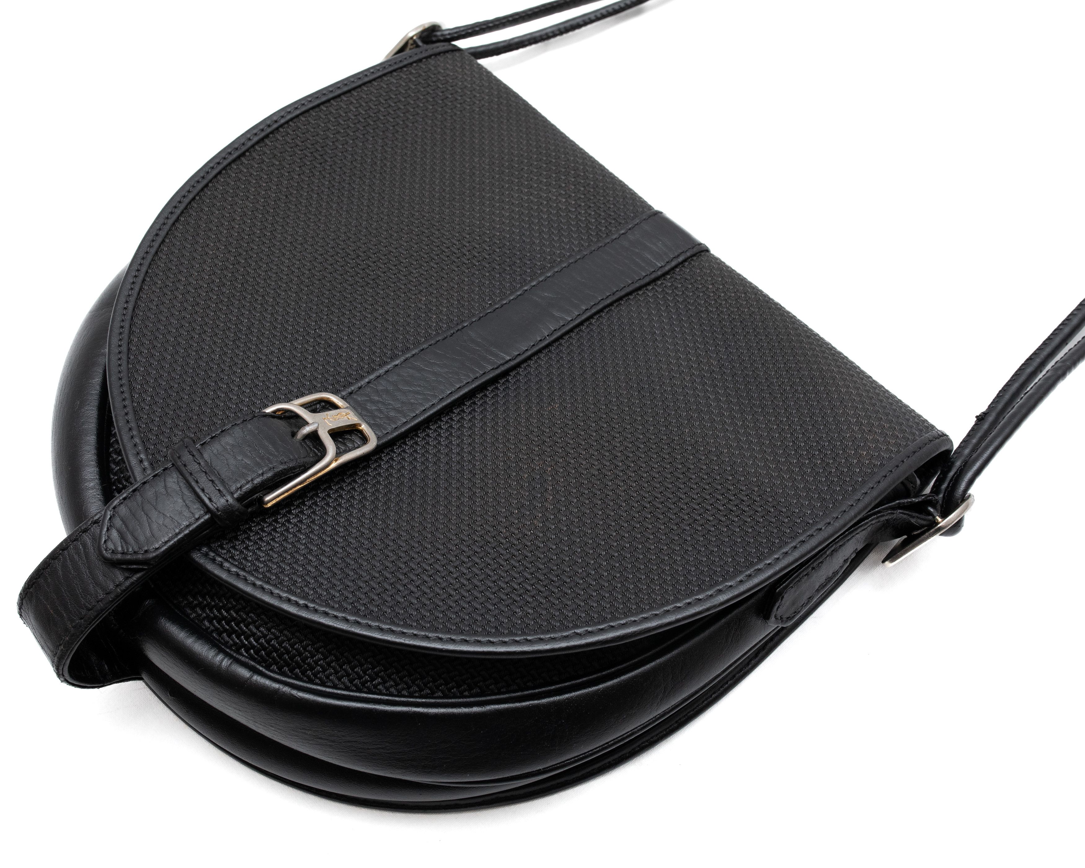 Yves Saint Laurent YVES SAINT LAURENT 80s Vintage Canvas Leather Shoulder Bag Size ONE SIZE - 2 Thumbnail