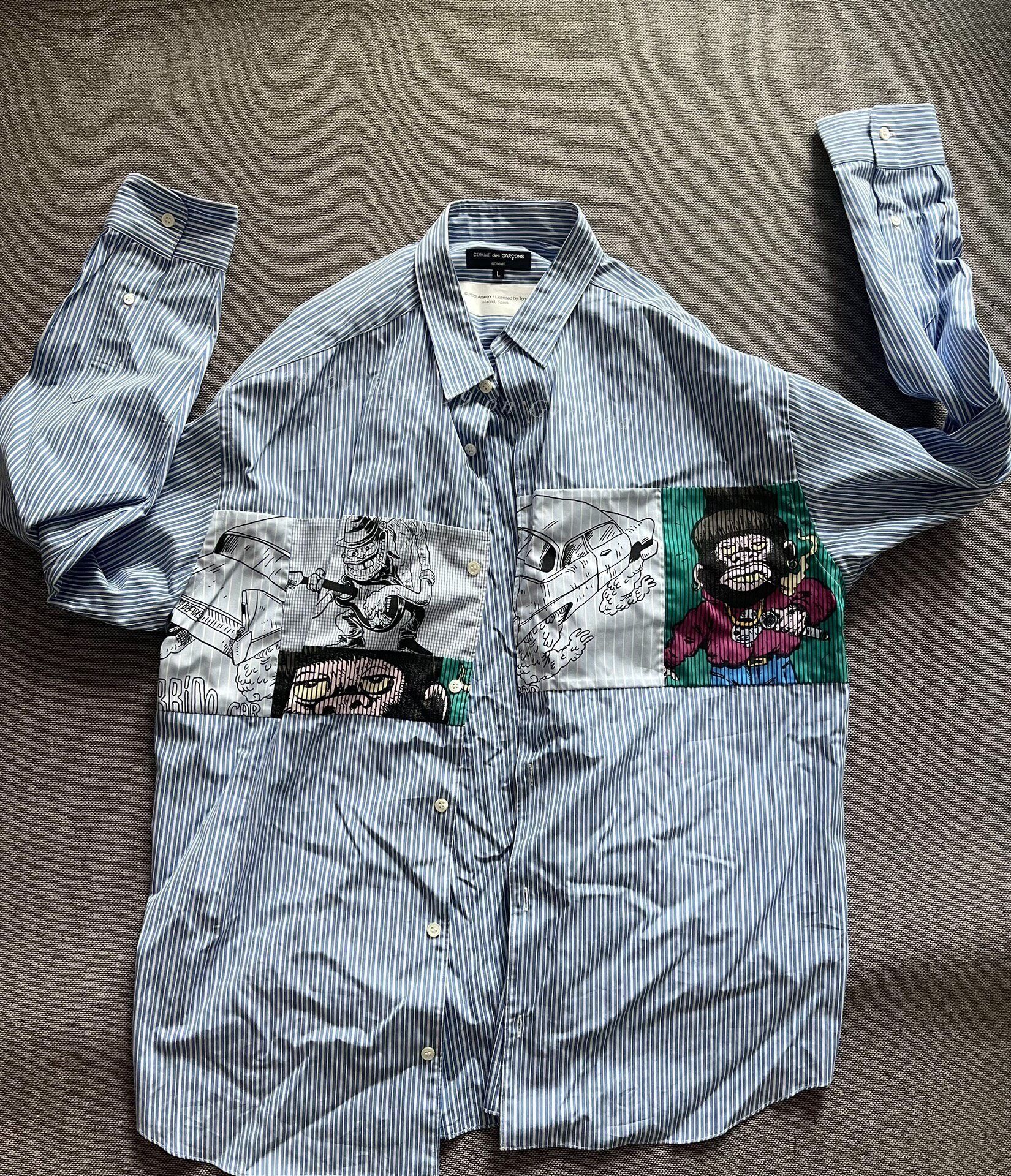Comme des Garcons Homme CDG Homme Chest Comic Patch Shirt Size US L / EU 52-54 / 3 - 1 Thumbnail