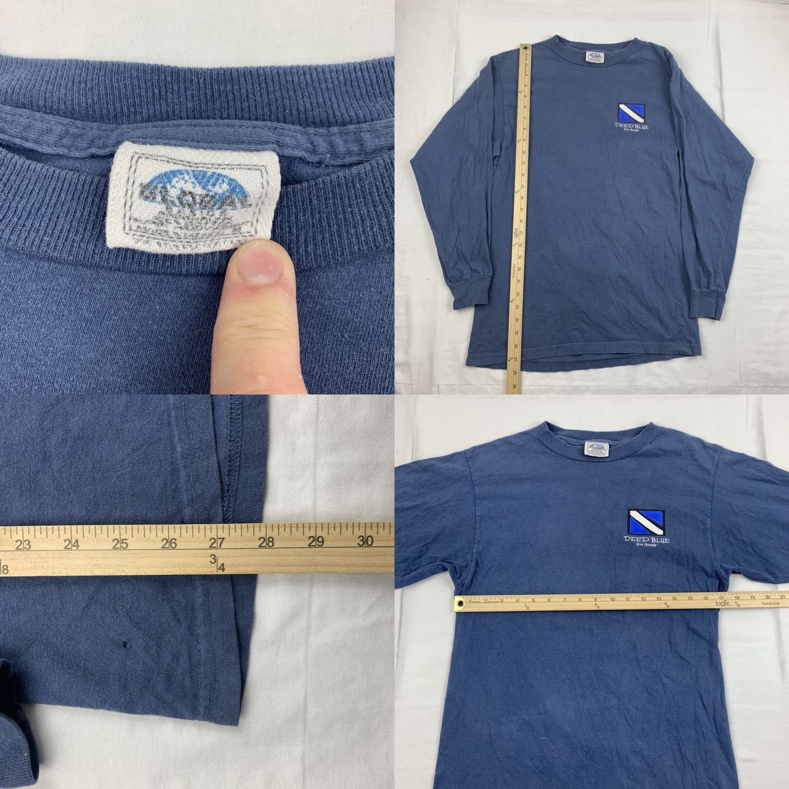 Vintage VINTAGE Deep Blue Dive Threads Long Sleeve Shirt Mens M Blue Ocean Shark 90s Theme Size US M / EU 48-50 / 2 - 8 Thumbnail