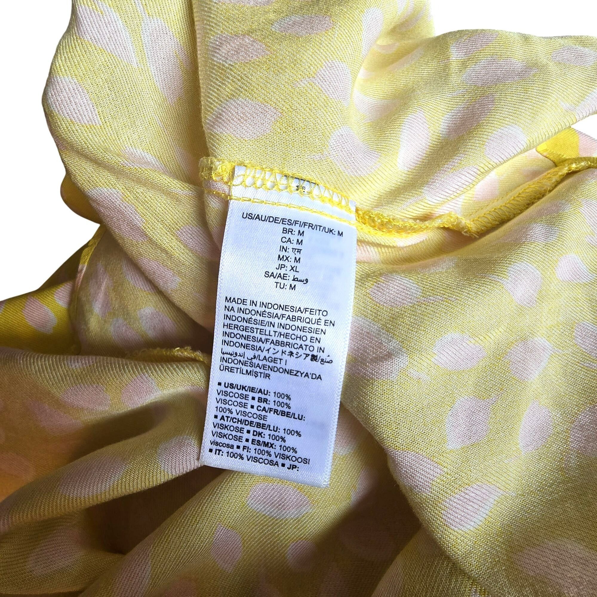 Other Yellow Sleeveless Maxi Dress With Pink Leaf Print & Elastic Size M / US 6-8 / IT 42-44 - 12 Thumbnail