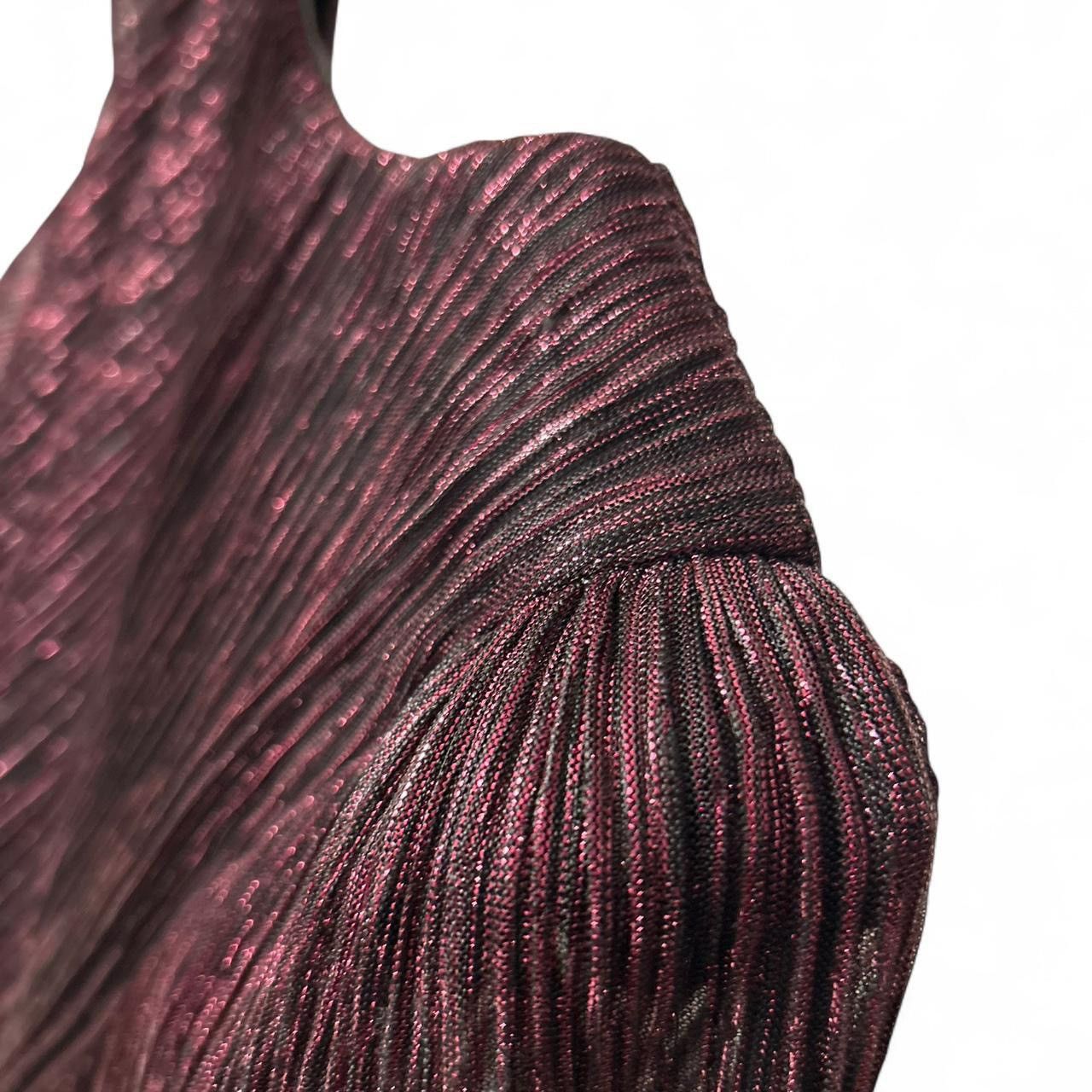 Vera Wang Vera Wang XS Burgundy sparkly pleated peplum long sleeves Size XS / US 0-2 / IT 36-38 - 6 Thumbnail